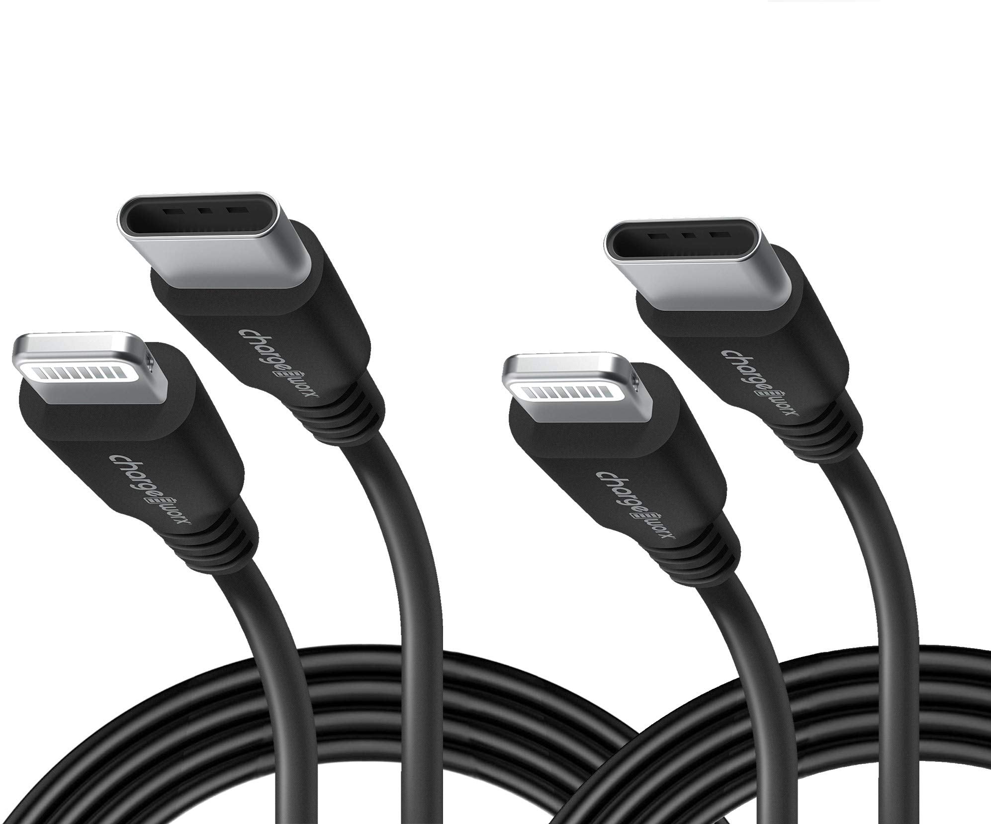 Chargeworx USB C to Lightning Cable, 3ft (2-Pack), Apple MFi Certified