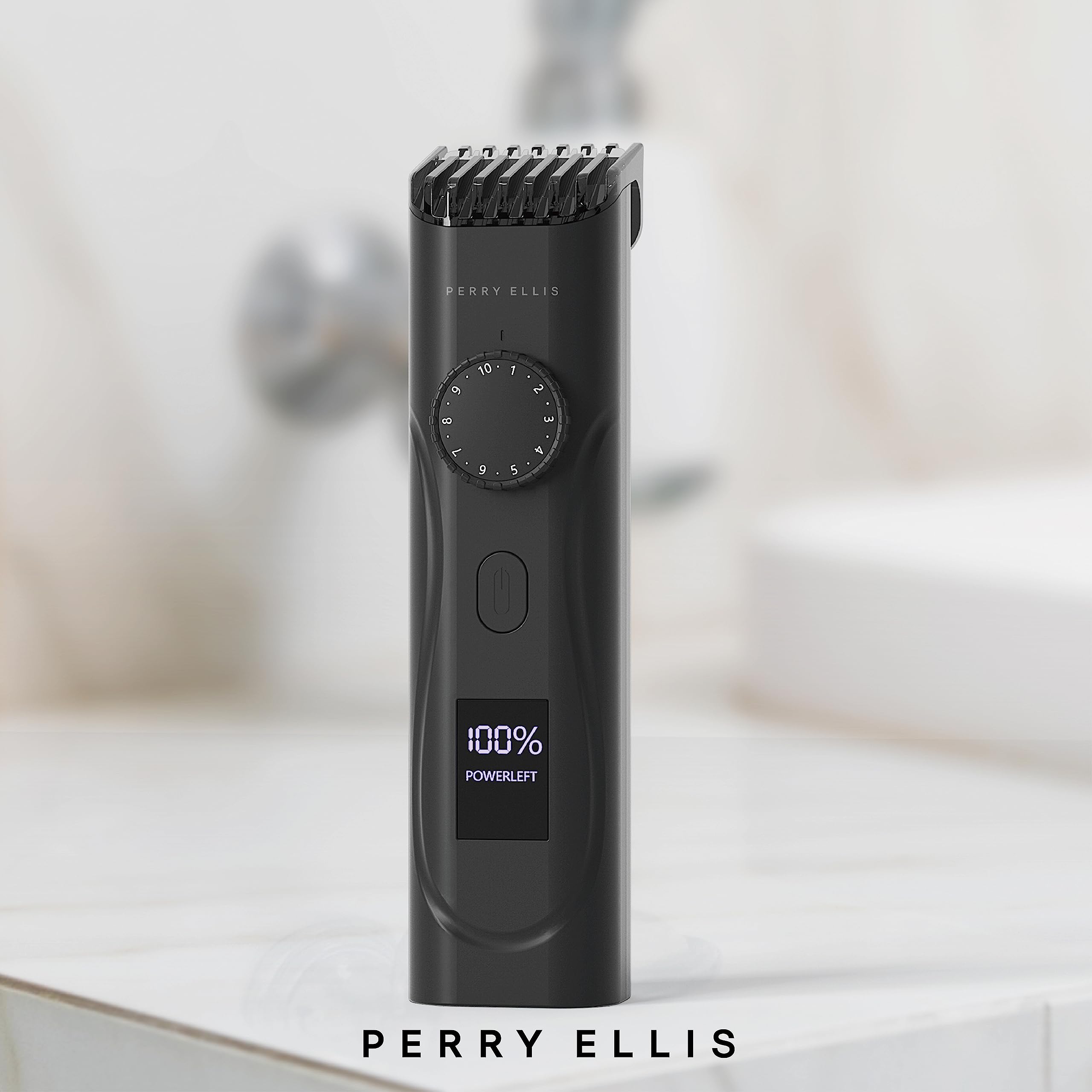 Perry Ellis Hair & Beard Trimmer for Men, Blue, LED Display