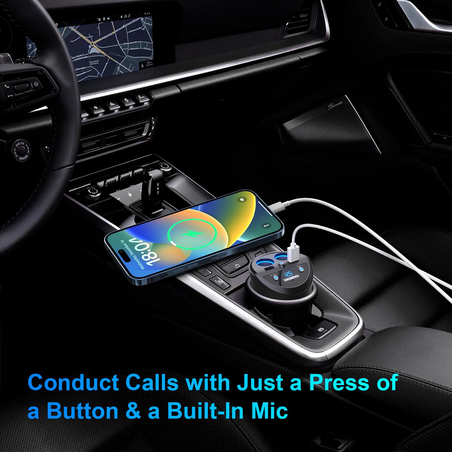 Car and Driver Bluetooth FM Transmitter Cup Holder for Car
