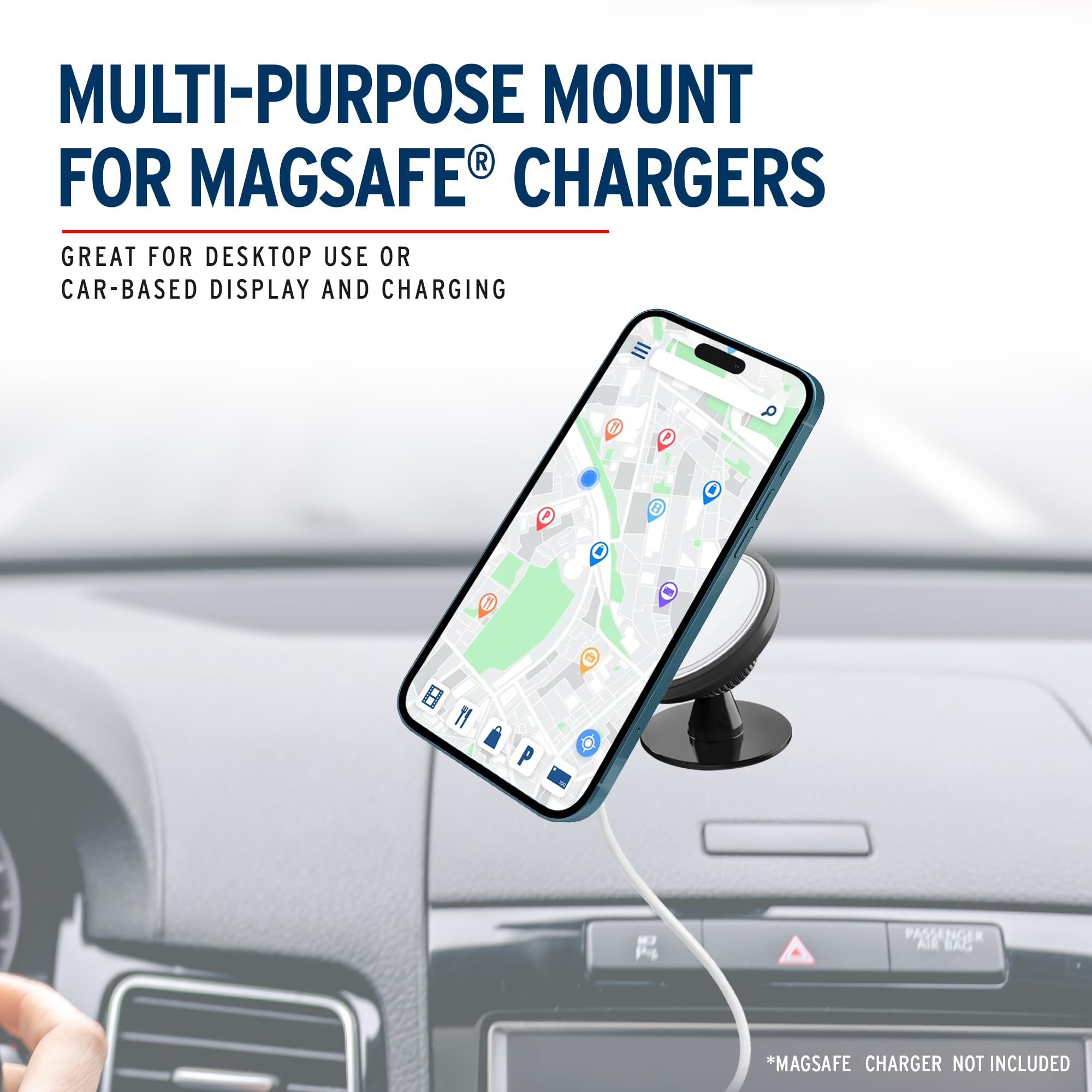 Car and Driver Desktop & Air Vent Mount Compatible with MagSafe Charger