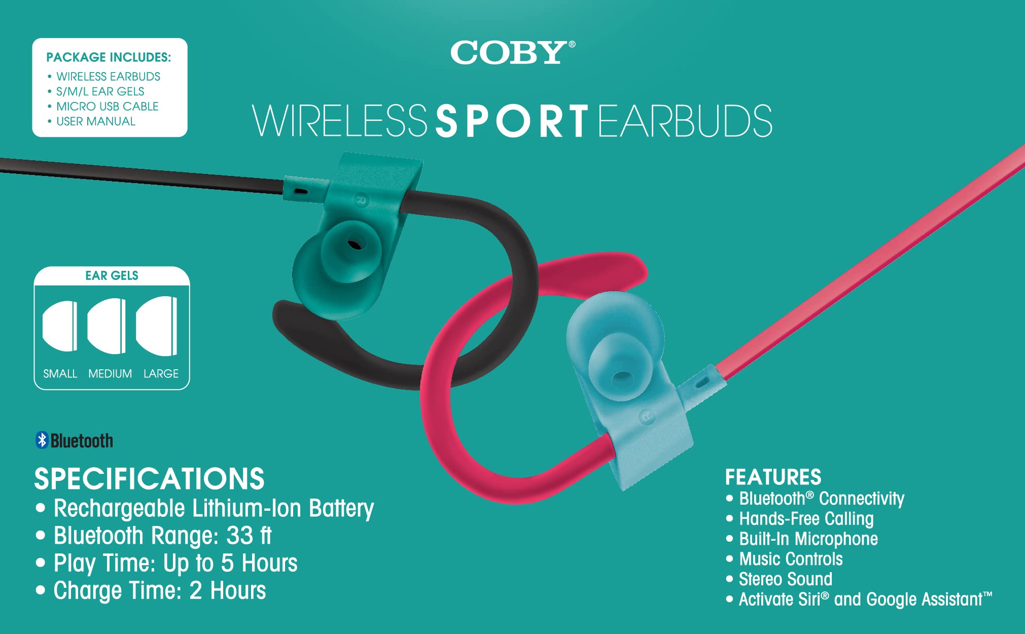 Coby Bluetooth Headphones Running