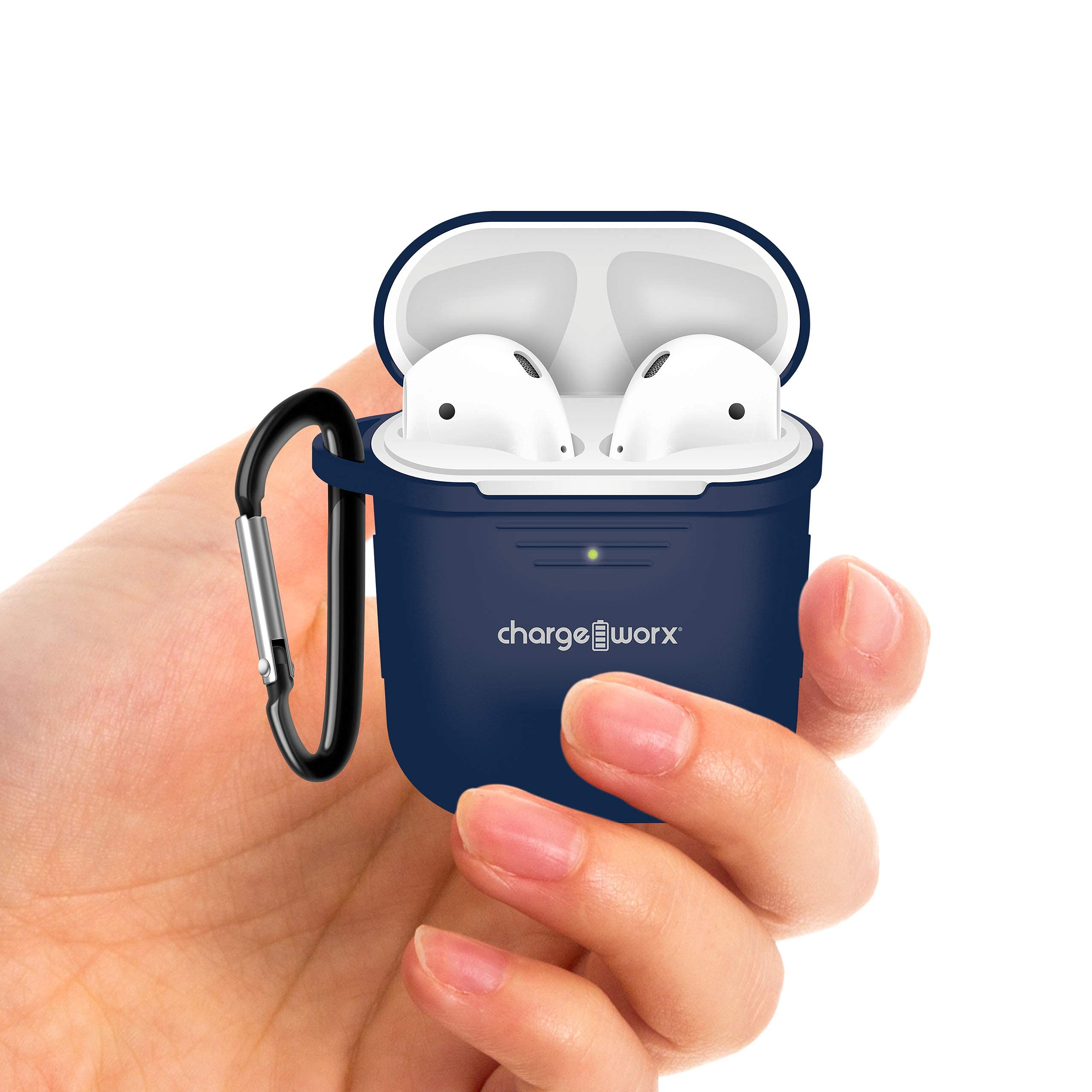 Chargeworx AirPods Case Bundle Silicone Cover Holders Carabiner Blue