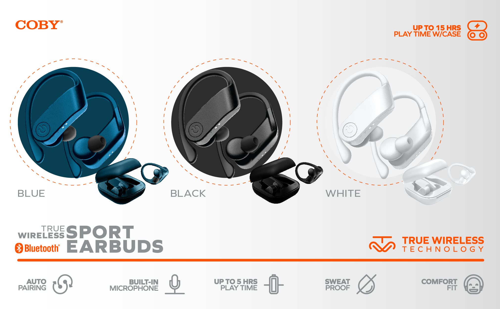 Coby True Wireless Bluetooth Earbuds