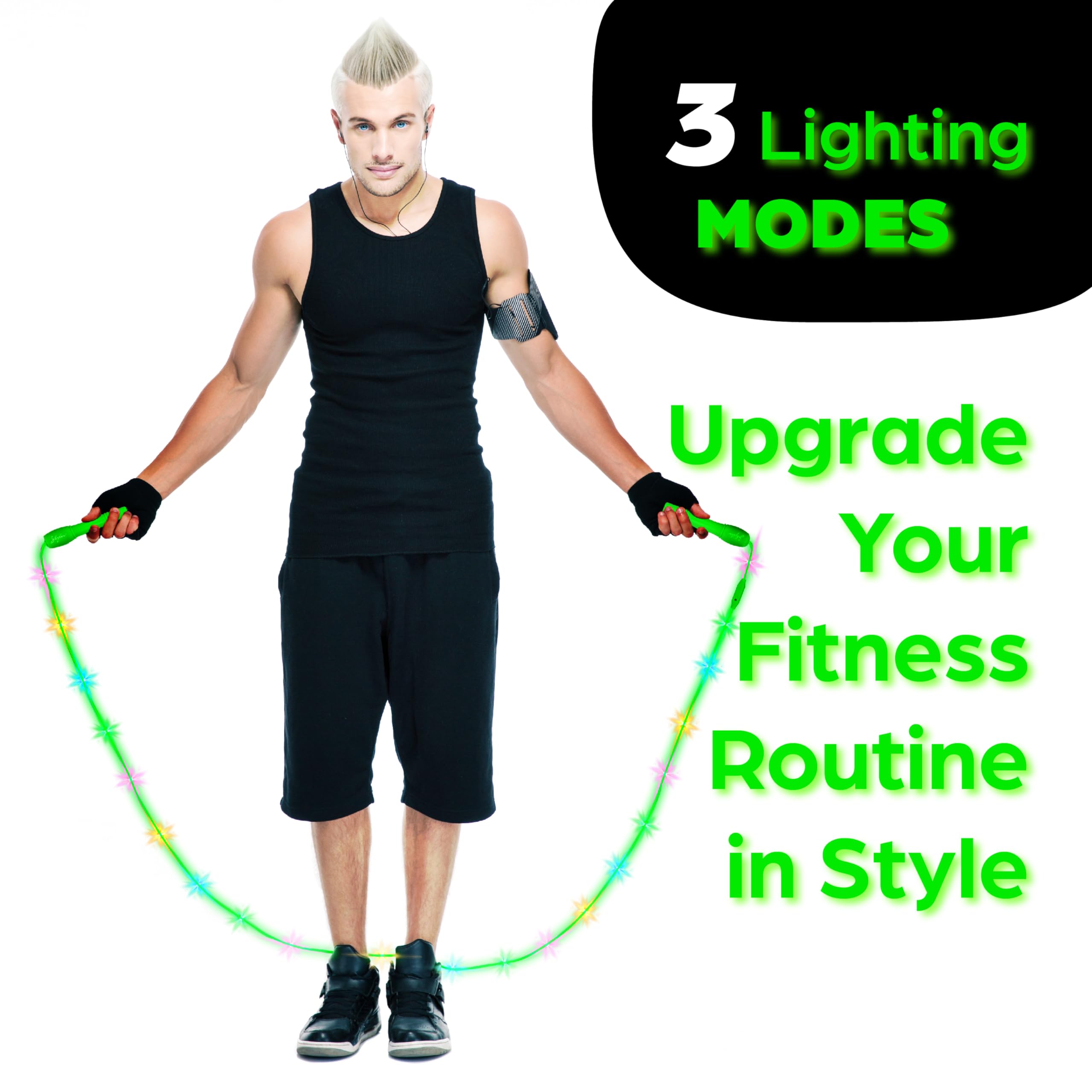 Skylar Light Up Jump Rope 3 LED Modes Adjustable