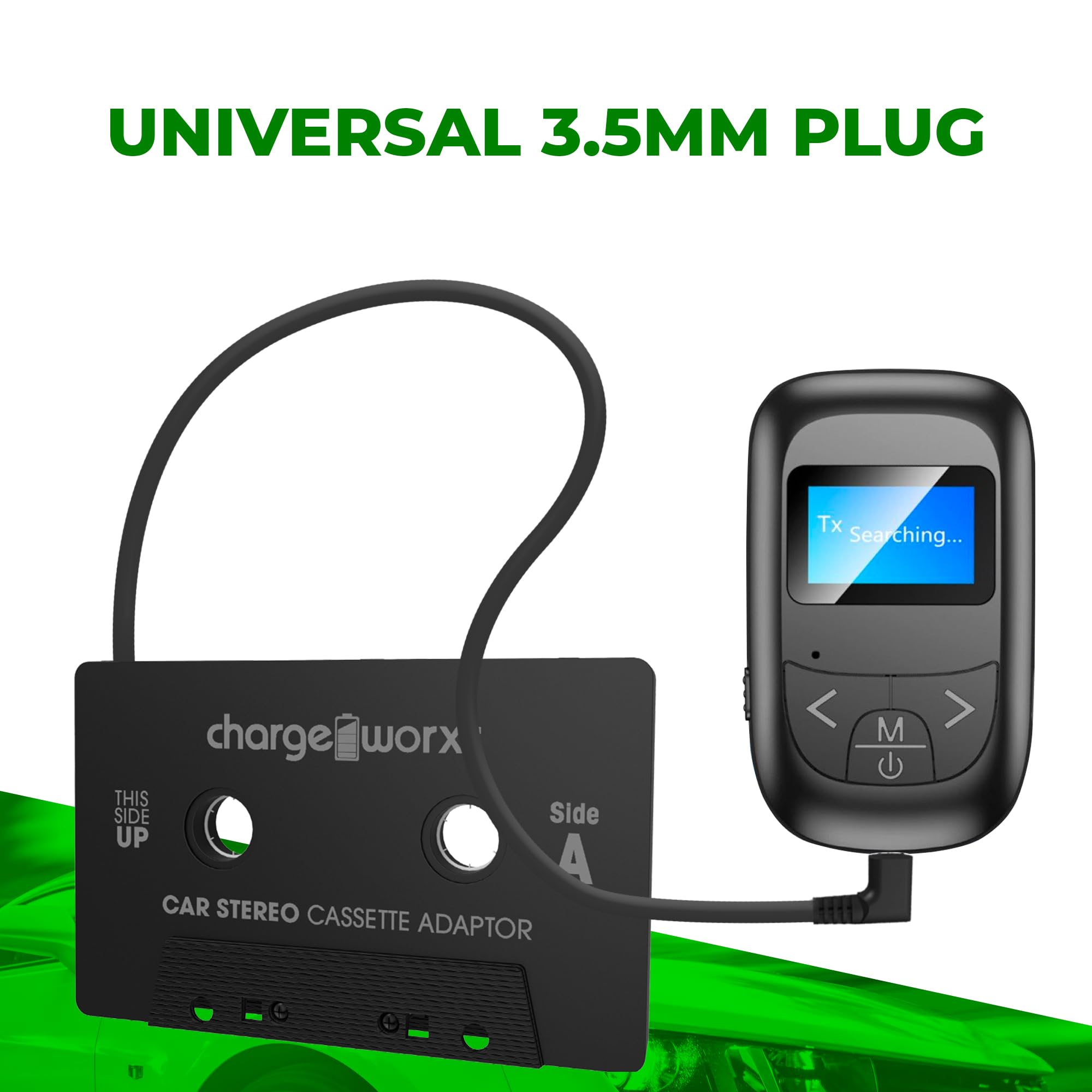 Chargeworx Car Cassette Adapter 3.5mm Aux