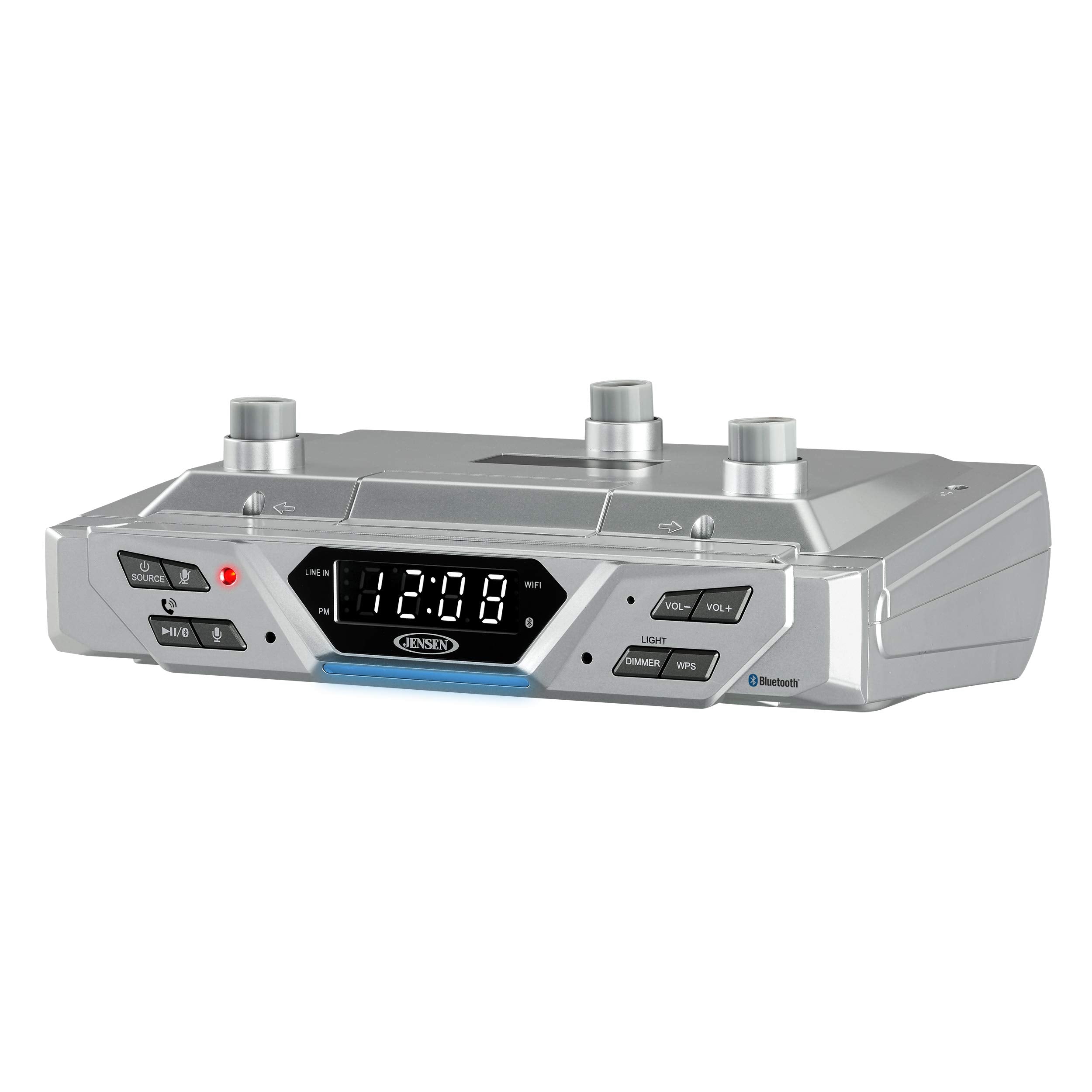 Jensen® Under Cabinet Bluetooth Music System with Alexa Far-Field and Tap to Talk