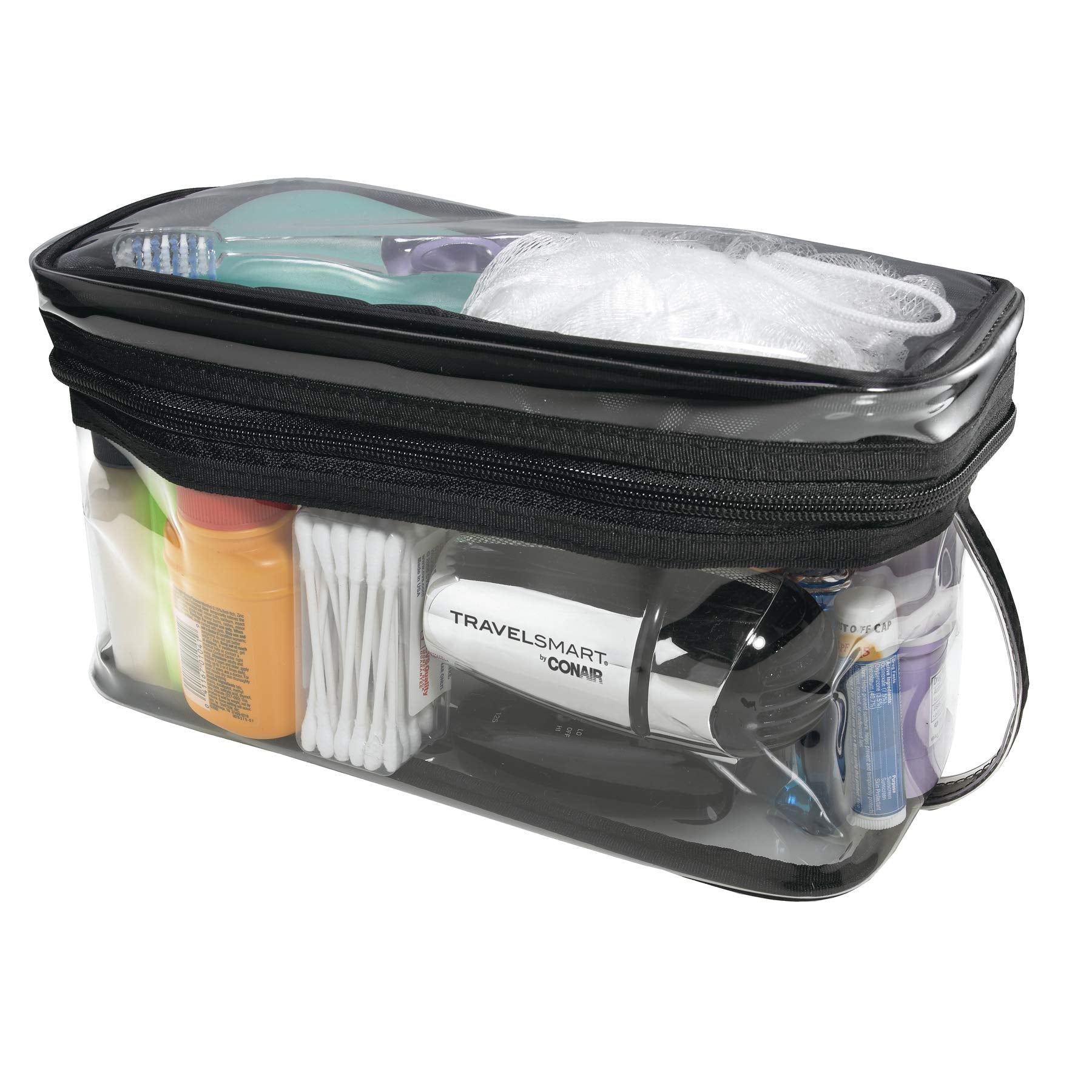 Conair Sundry/Cosmetic Travel Bag, Transparent Toiletry Bag by Travel Smart, Clear