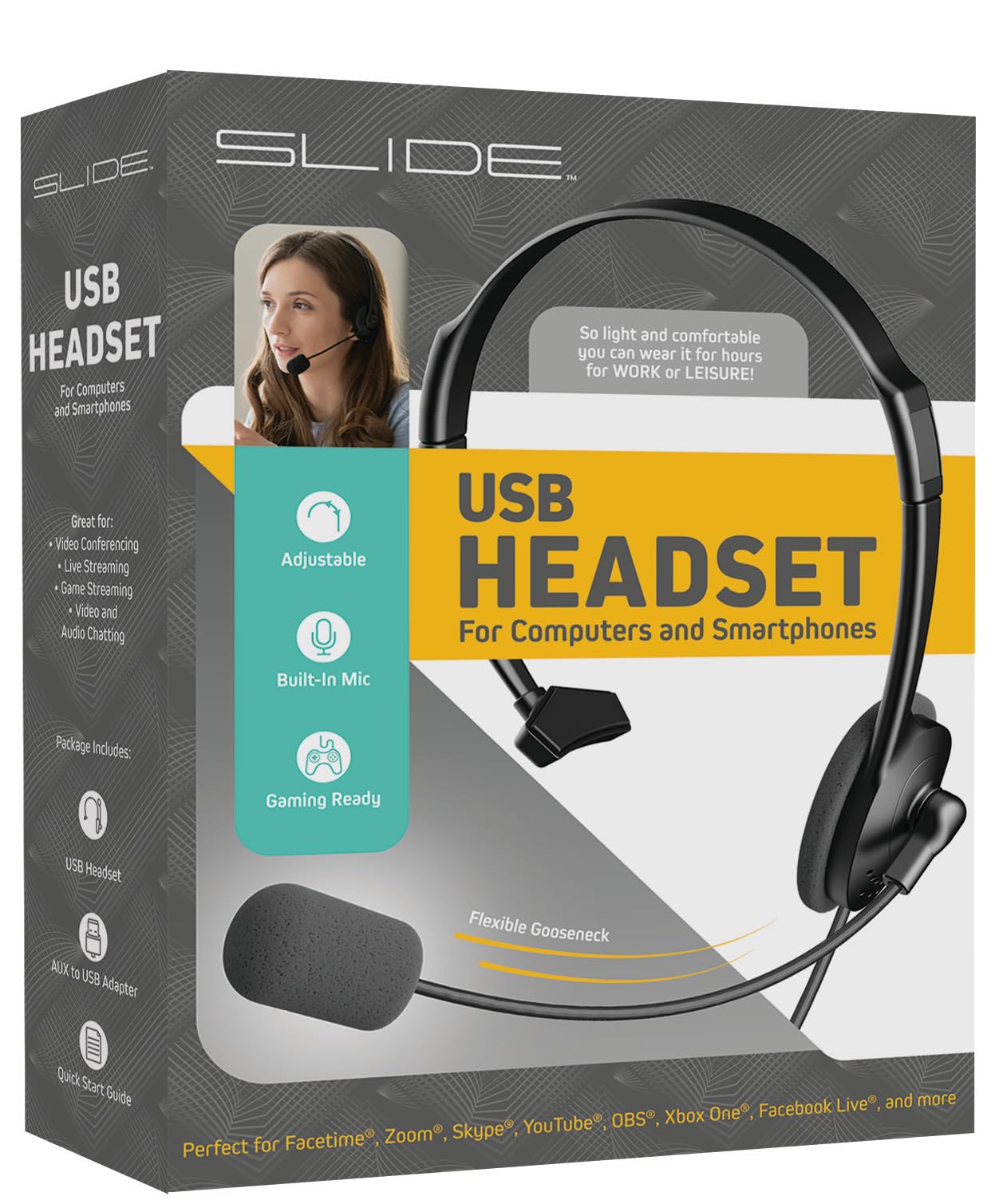 SLIDE Premium Wired Headset Computers Smartphones