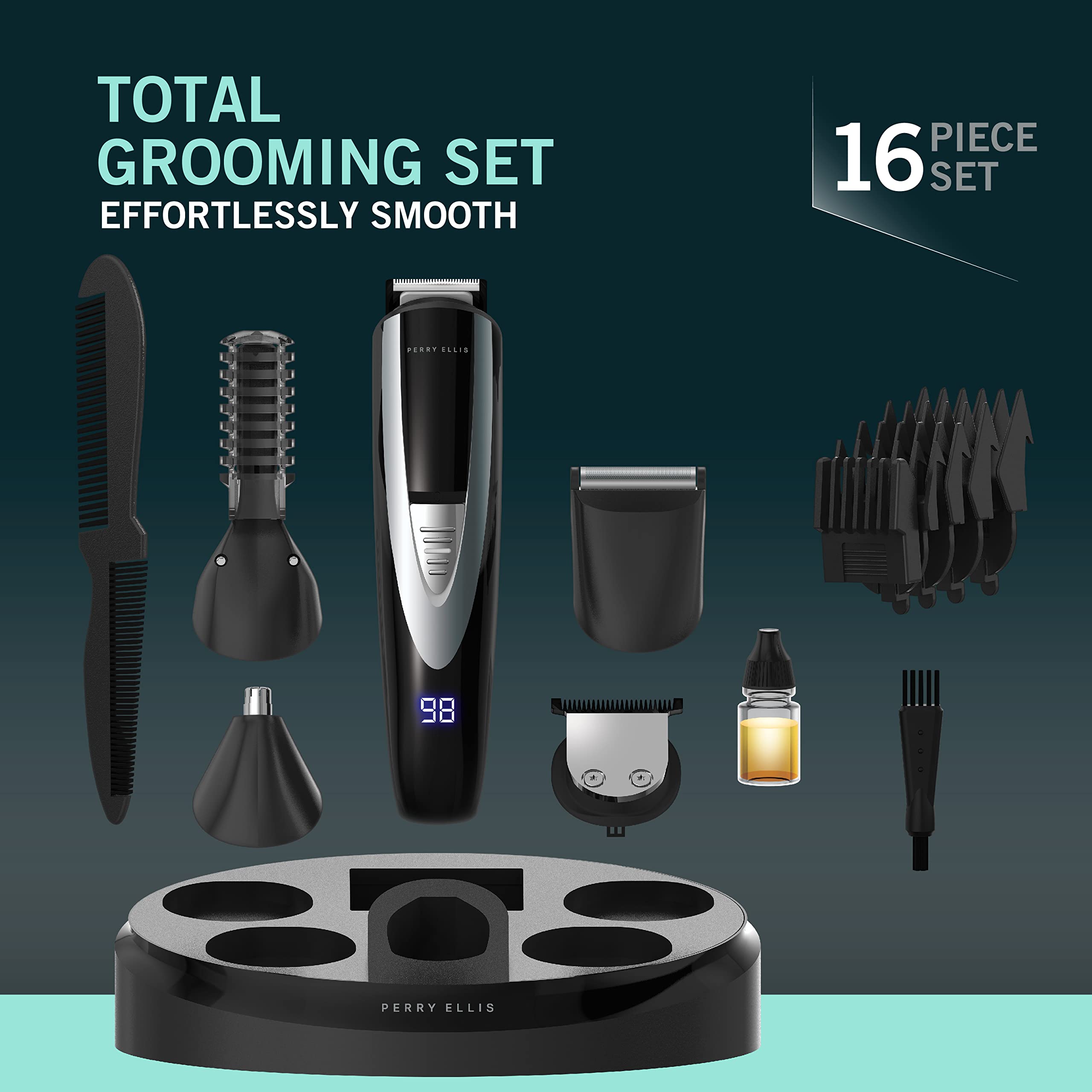 Perry Ellis Mens Electric grooming set, 16 pcs
