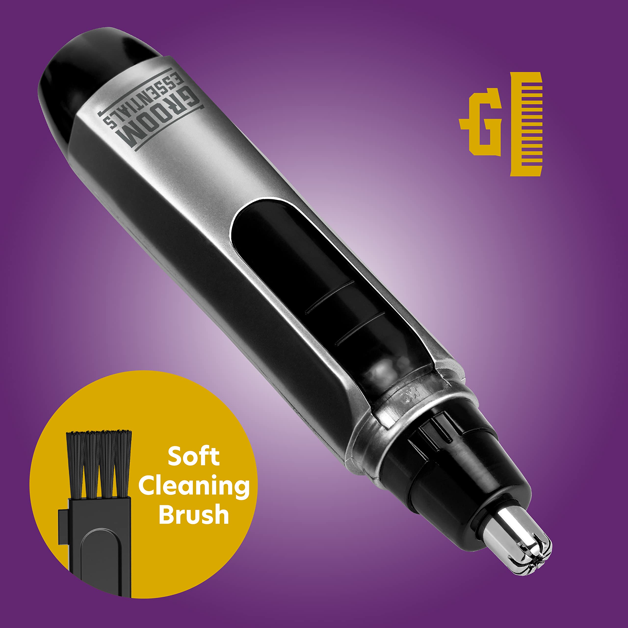 Groom Essentials Ear and Nose Hair Trimmer for Men, Travel Size