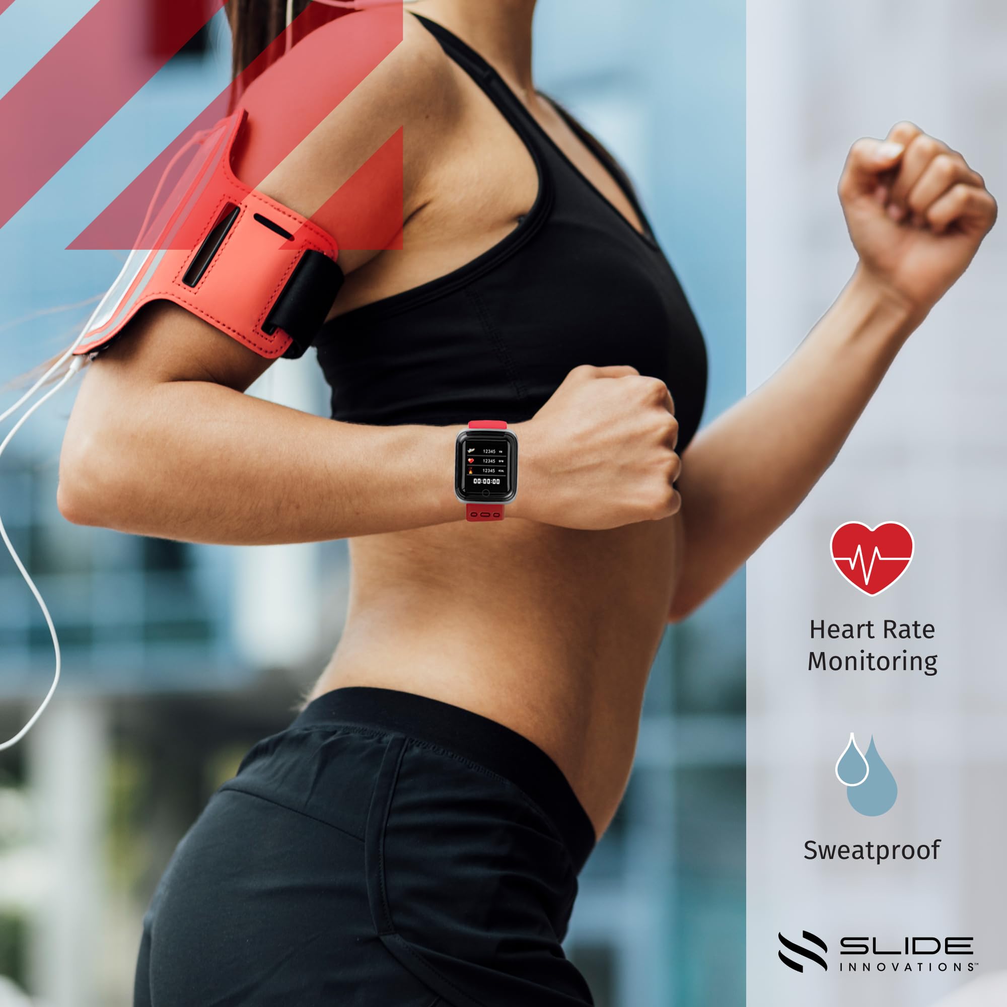 SLIDE Fitness Watch Activity Tracker Bluetooth Smartphone Compatible