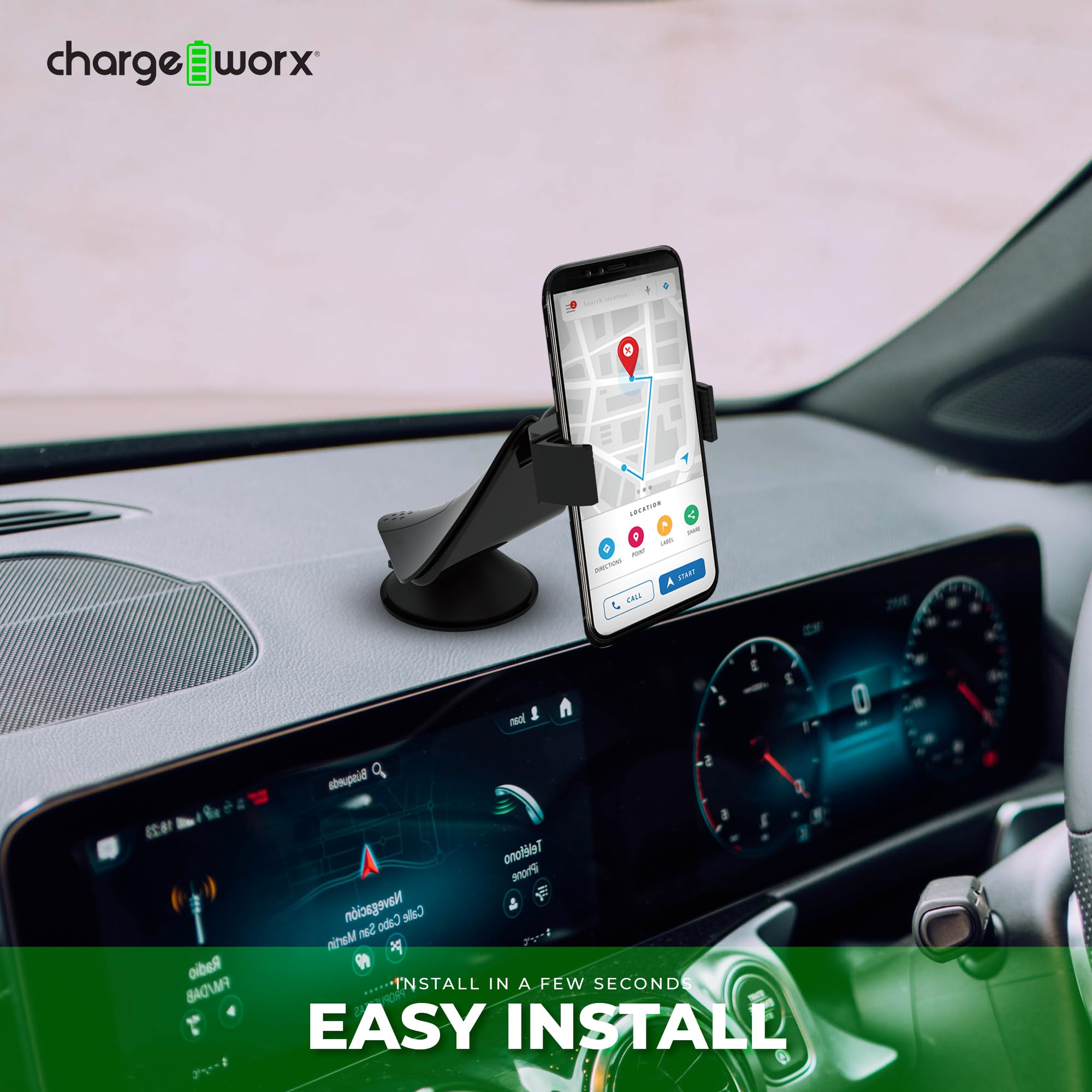 Chargeworx Univ Dash Windshield Mount