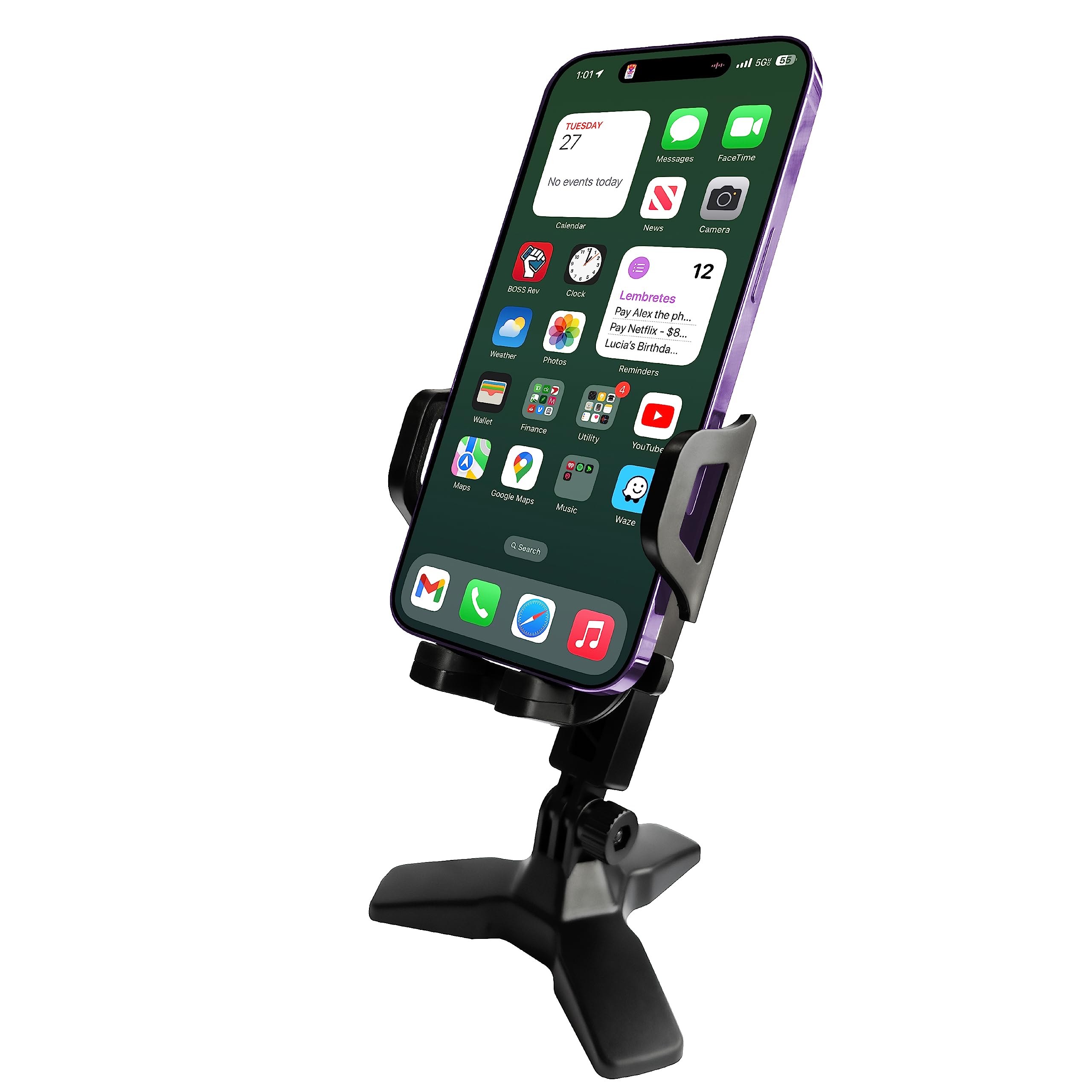 SLIDE Phone Stand Desk Swivel Base Adjustable Mount Quick-Release Grip