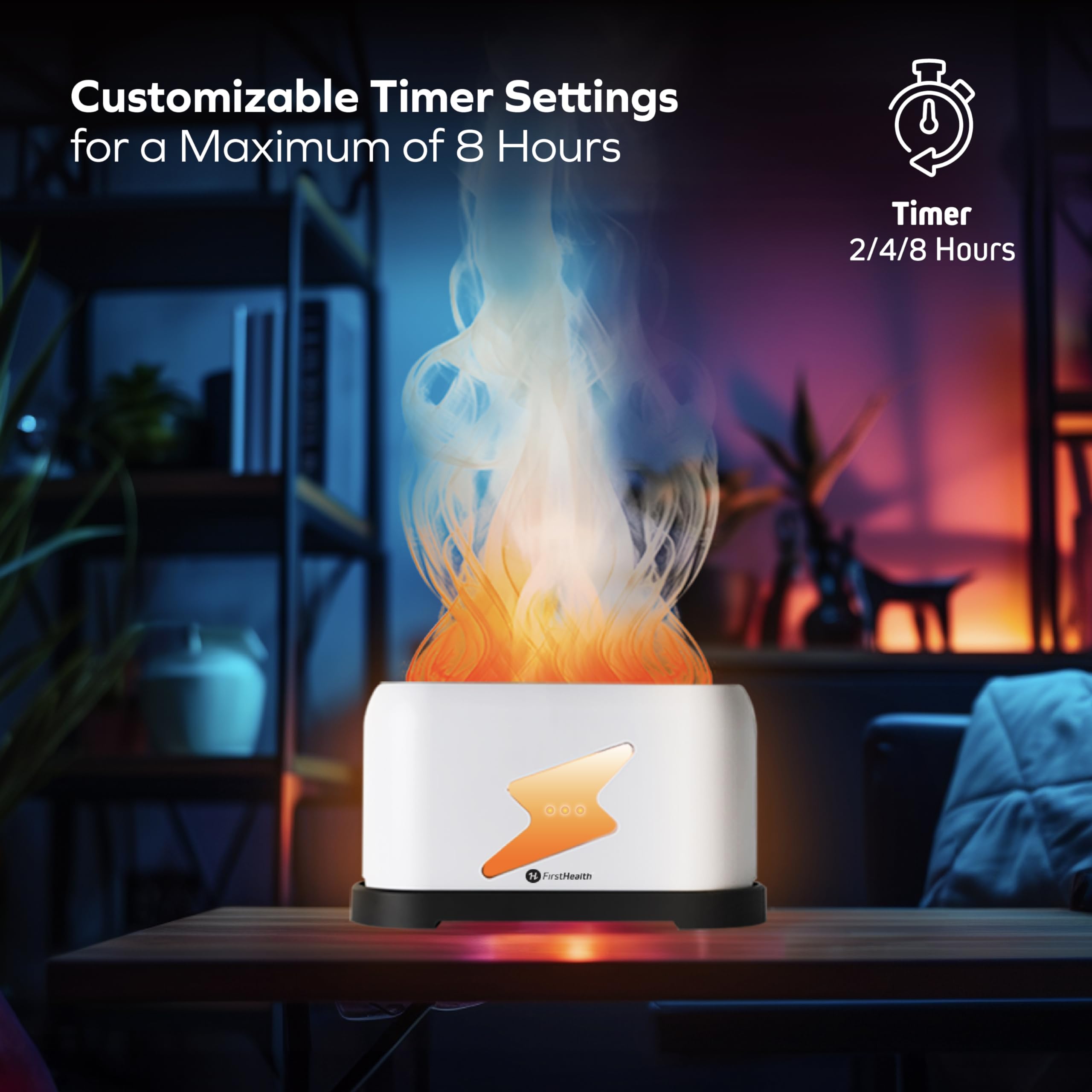 First Health Virtual Flame Humidifier and Aromatherapy Diffuser