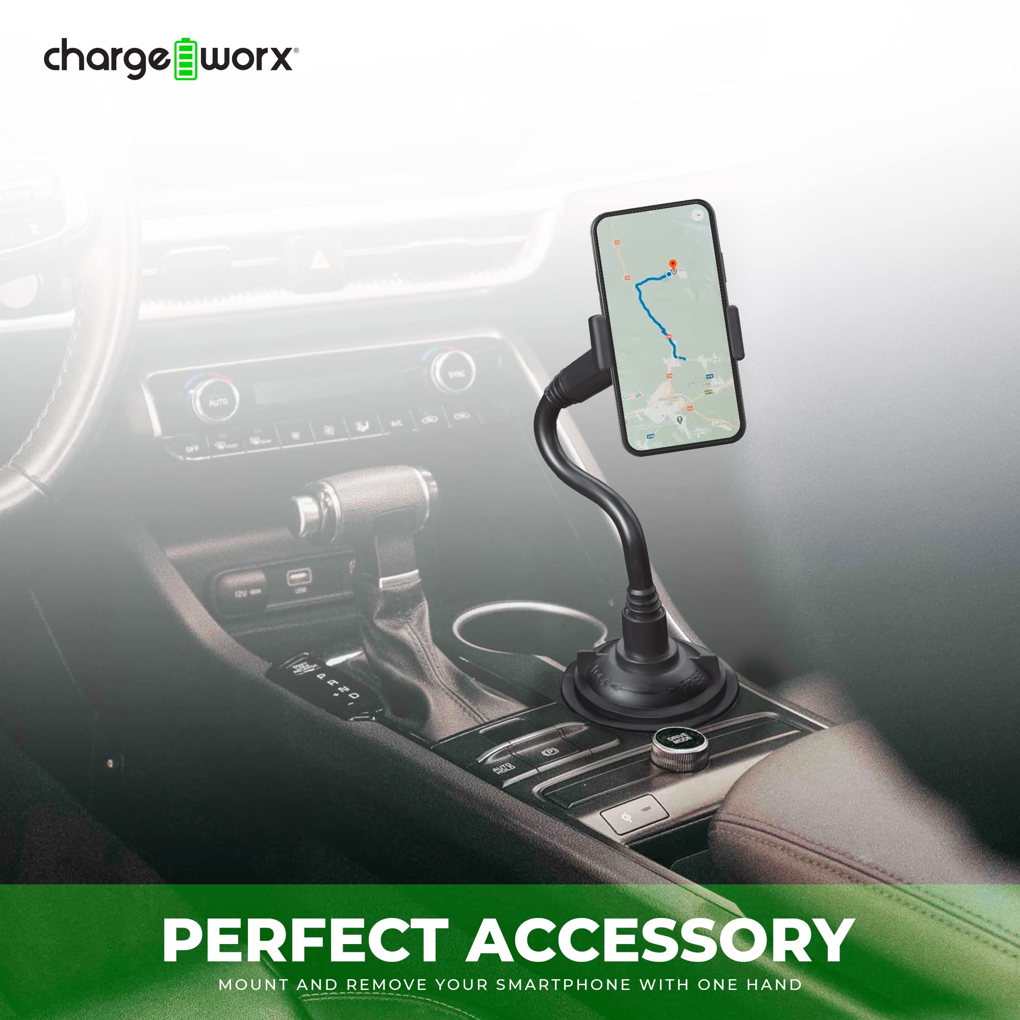 Chargeworx Cup Holder Phone Mount for Car