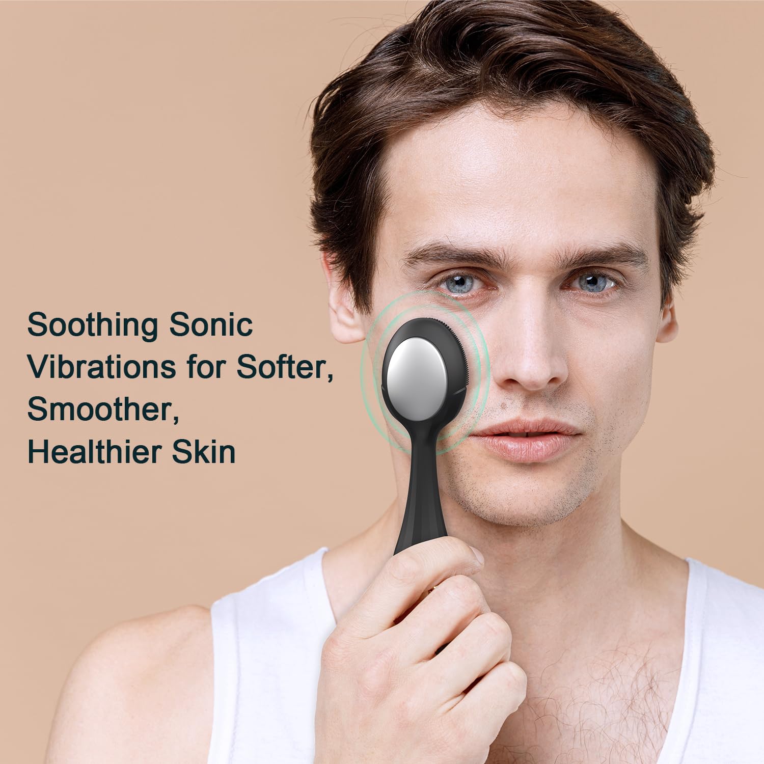 Perry Ellis Rechargeable Mens Silicone Facial Cleansing Brush, 4 Modes, Waterproof