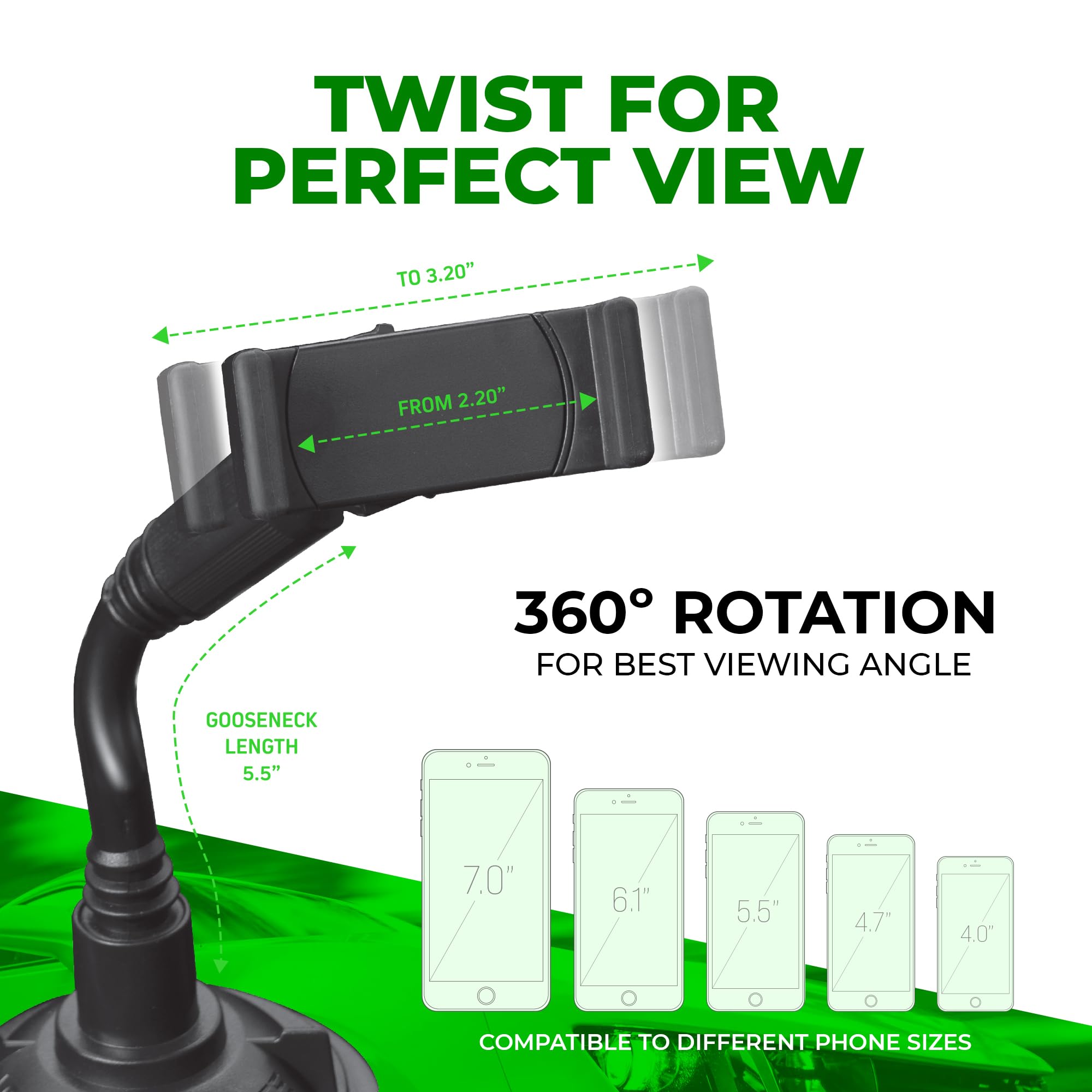 Chargeworx Univ Cup Holder Phone Mount
