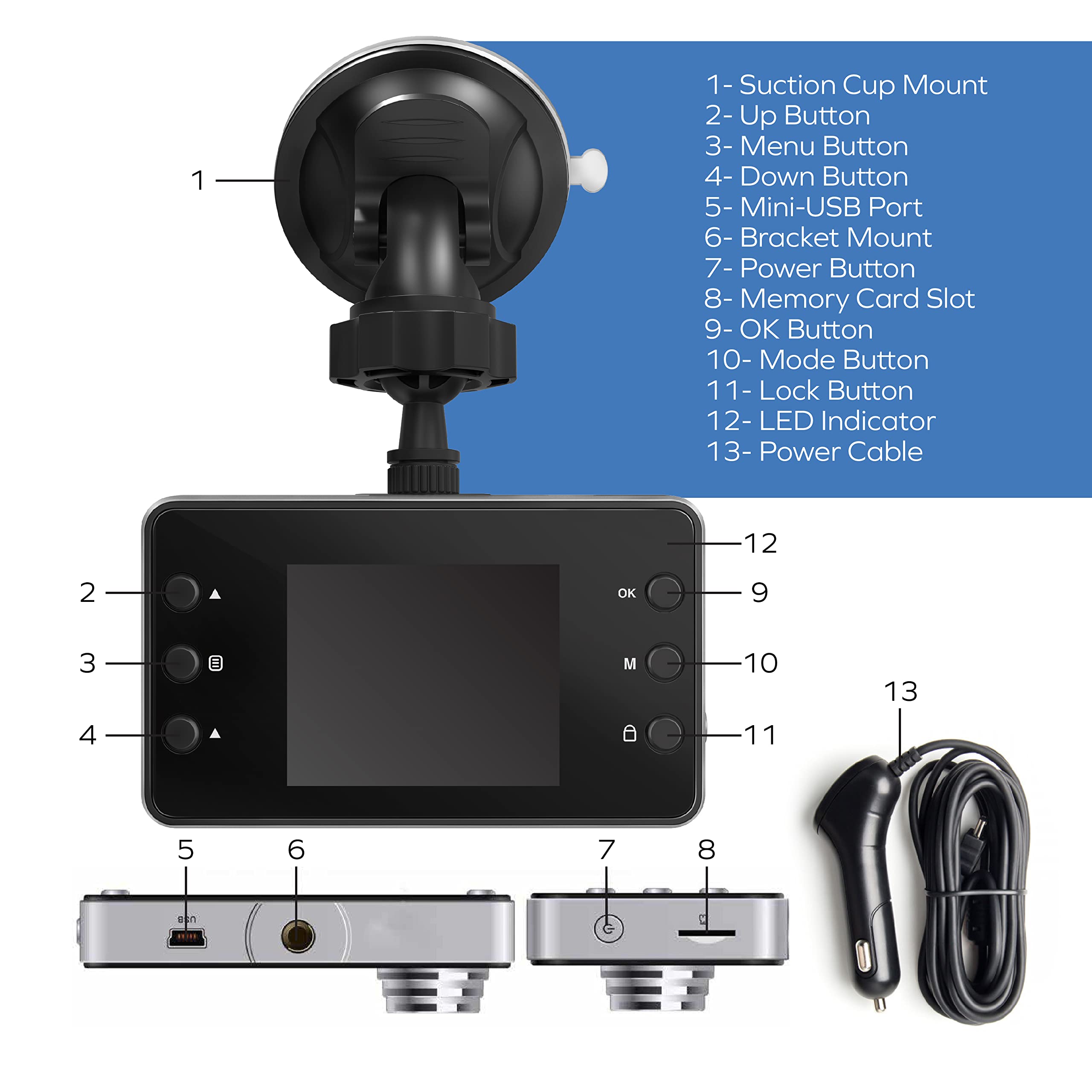 COBY High-Definition 1080p Car Dash Cam