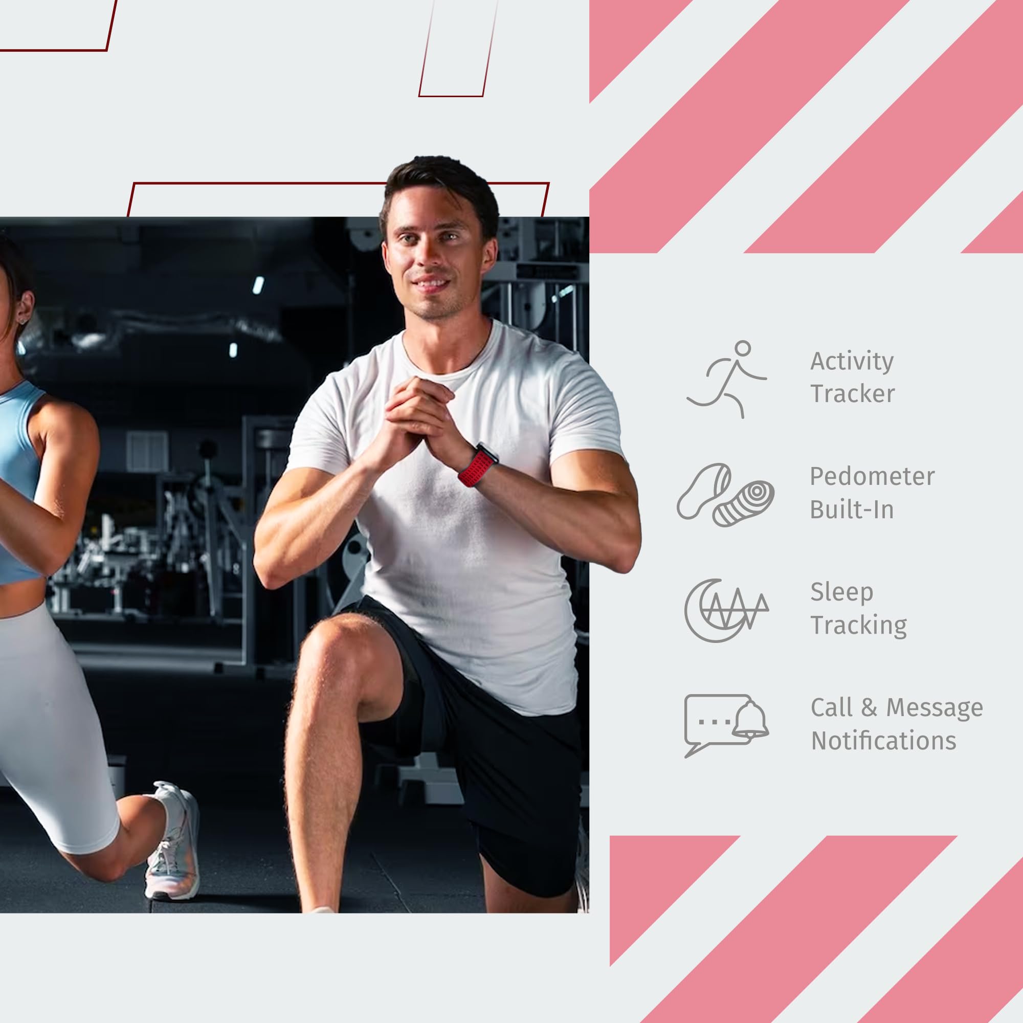SLIDE Fitness Watch Activity Tracker Bluetooth Smartphone Compatible