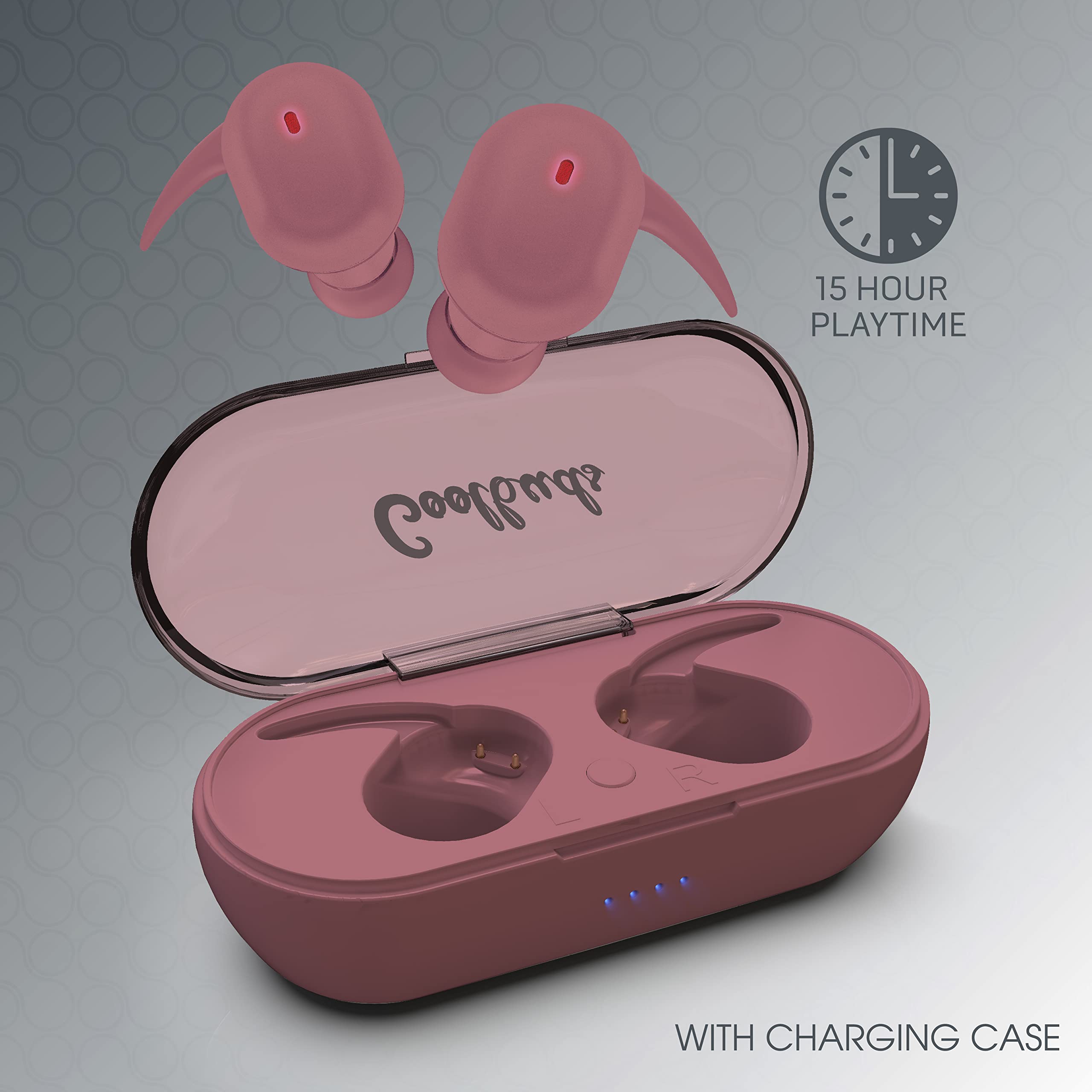 COOLBUDS True Wireless Earbuds w Touch Controls (Ash Rose)