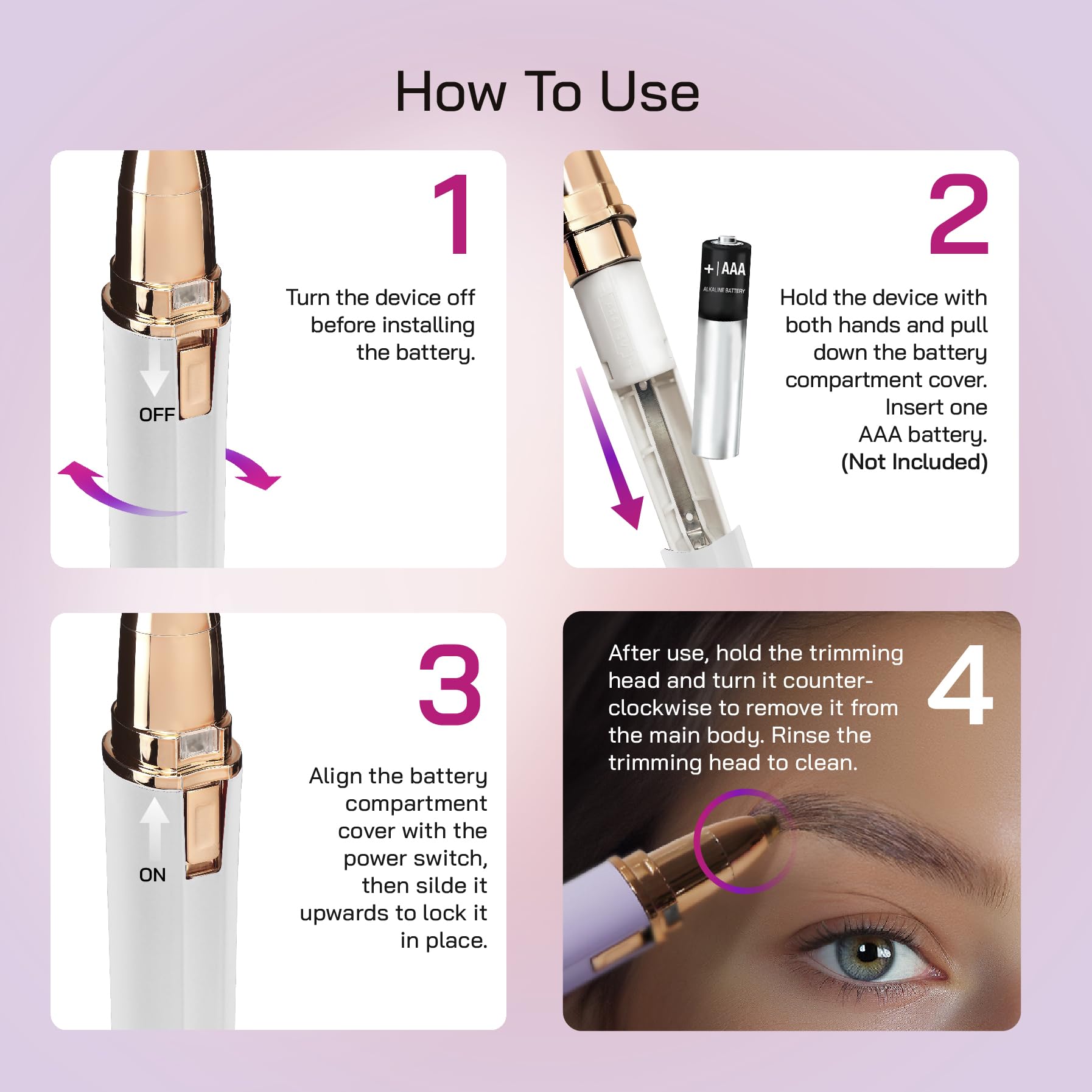 Bella Ciao Pureglow Eyebrow Trimmer for Women (White)