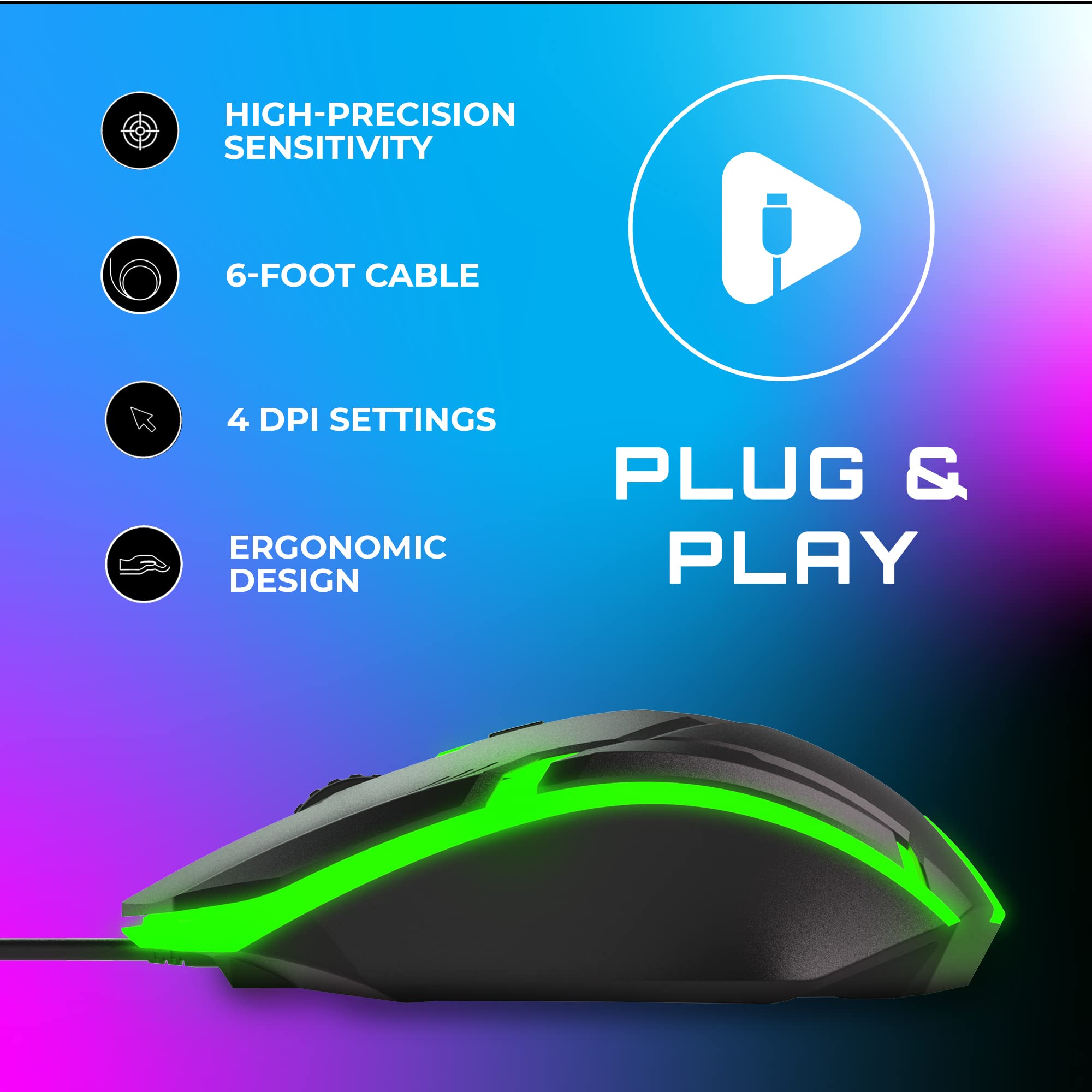GAME PUNK Wired Gaming Mouse | Gaming Accessories, Computer Mouse