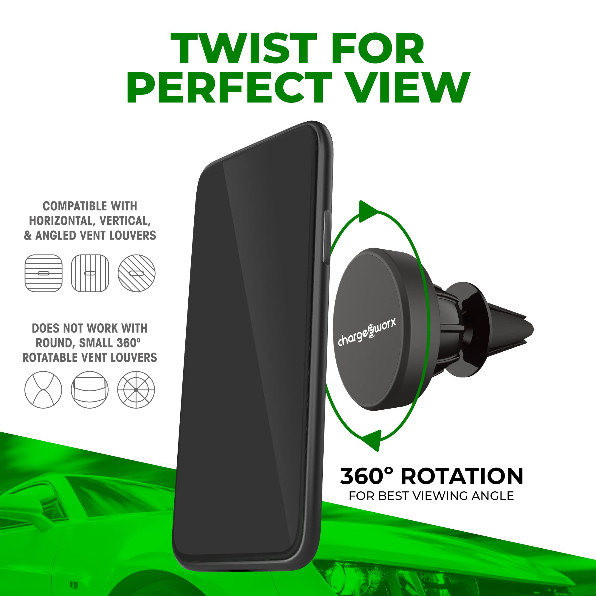 Chargeworx Mag Air Vent Phone Holder