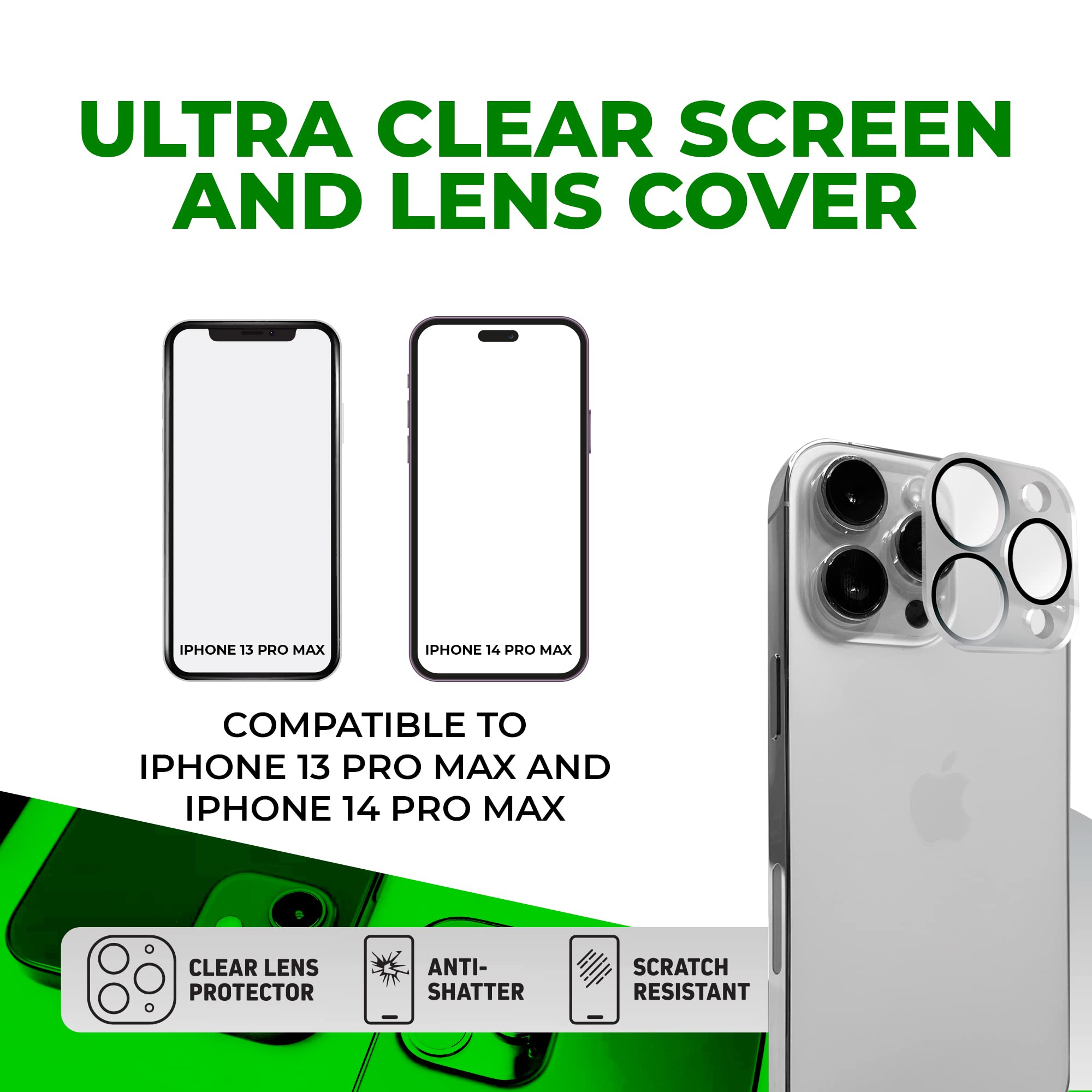 Chargeworx Heavy-Duty Screen Lens Covers