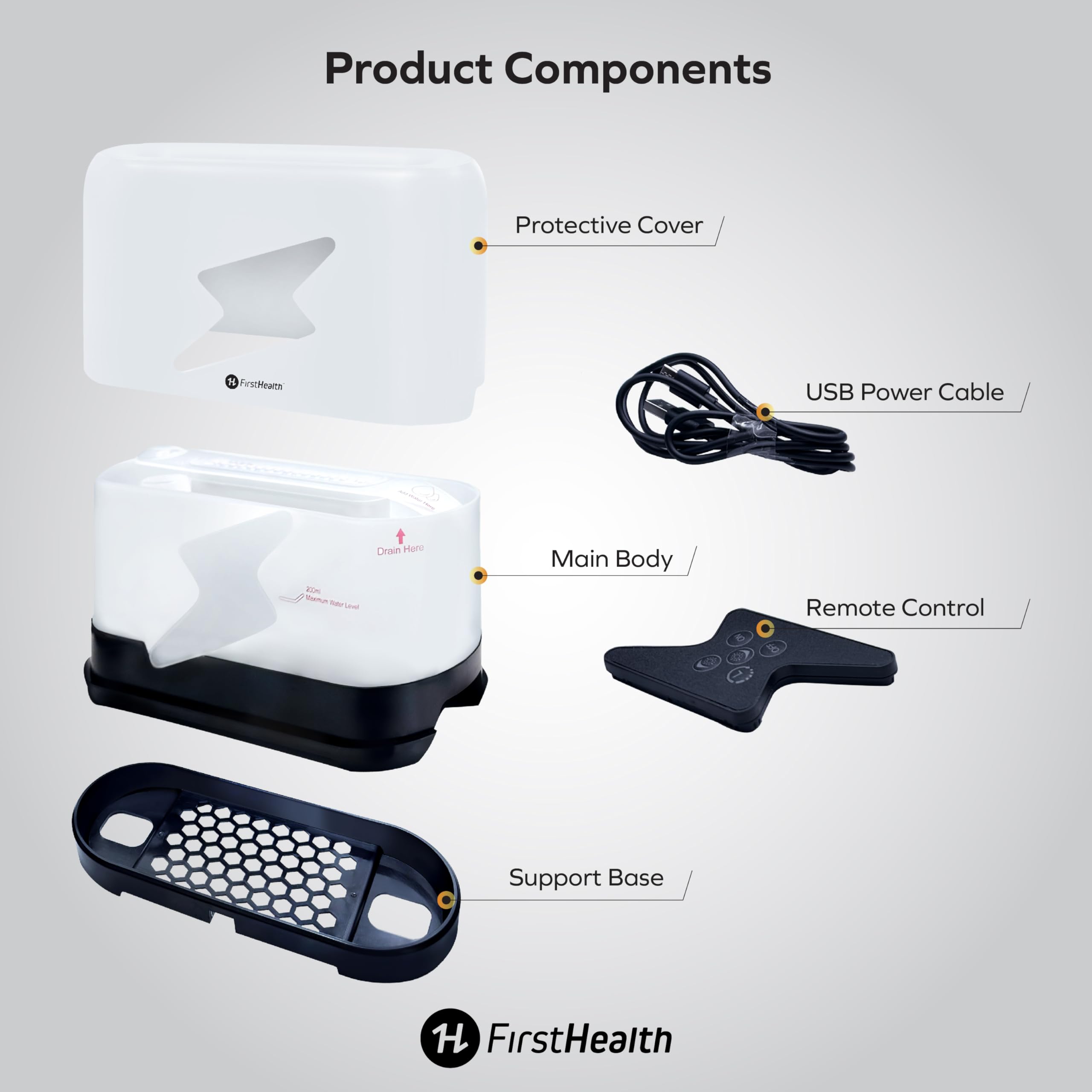 First Health Virtual Flame Humidifier and Aromatherapy Diffuser