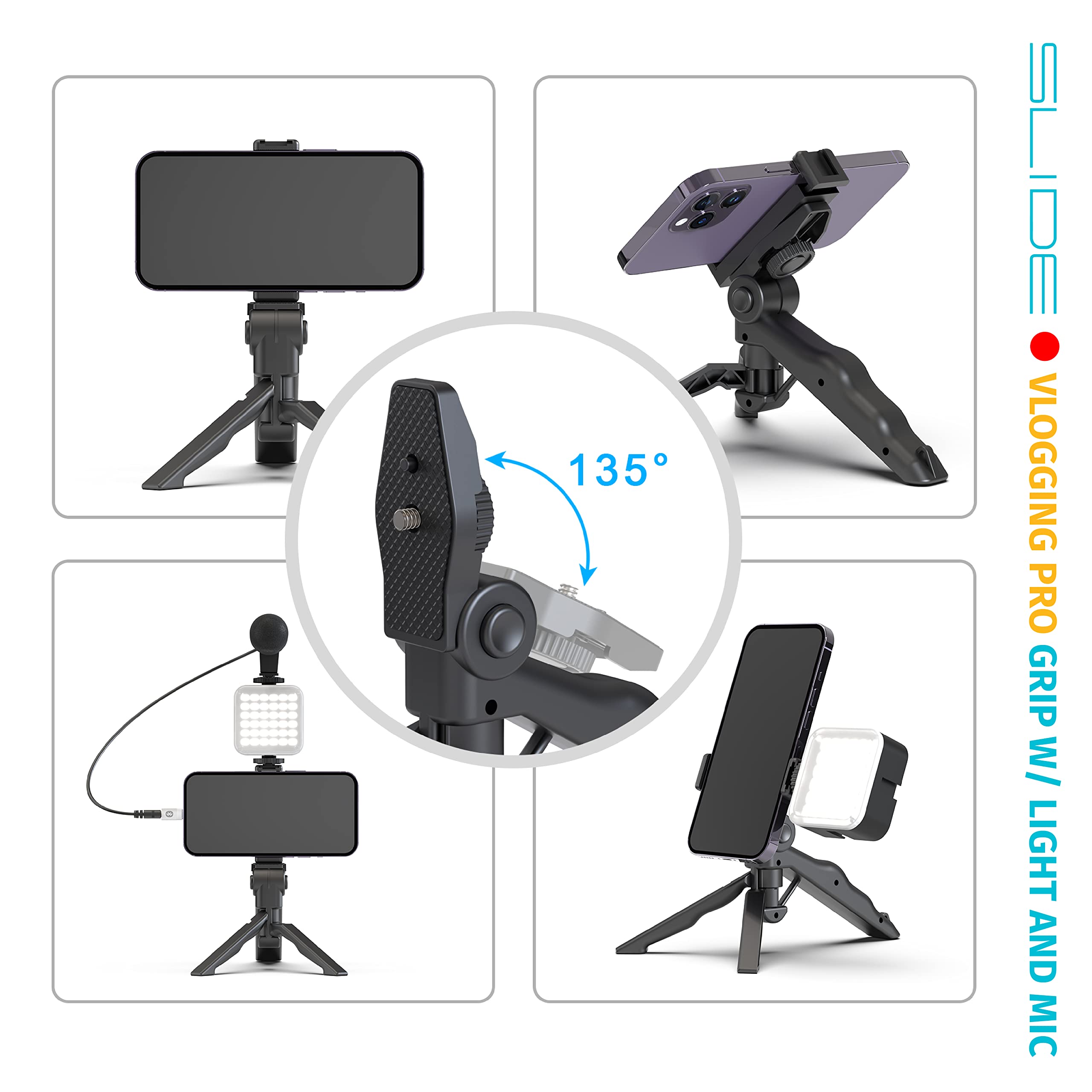 Slide Vlogging Kit w/Light & Microphone