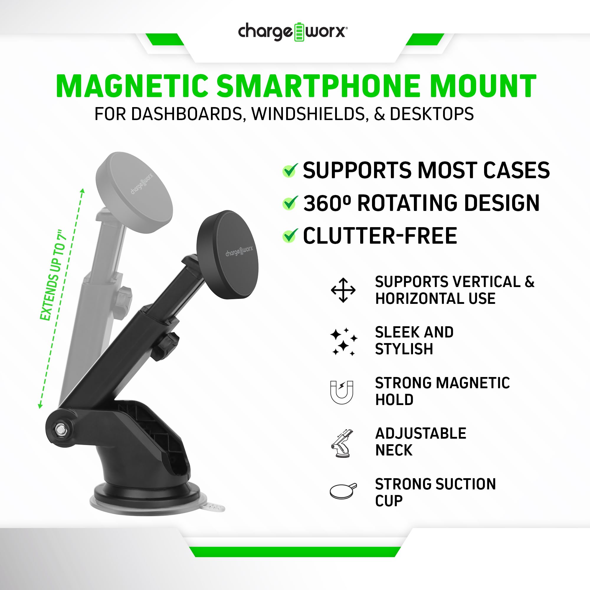 Chargeworx Universal Magnetic Smartphone Mount