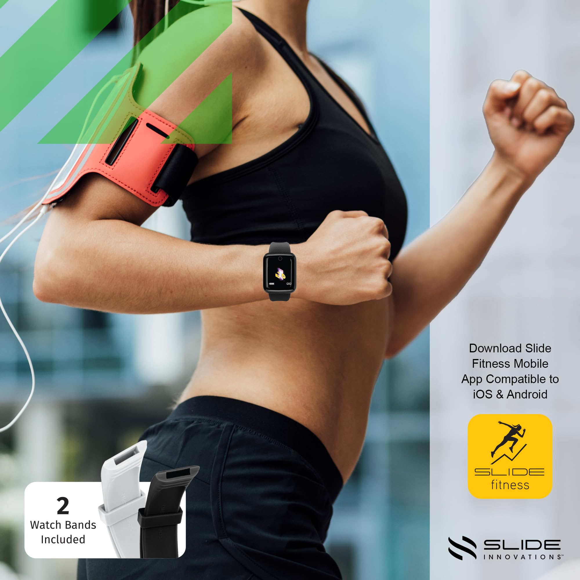 SLIDE Fitness Tracker Wireless Earbuds Combo Blood Pressure Monitor