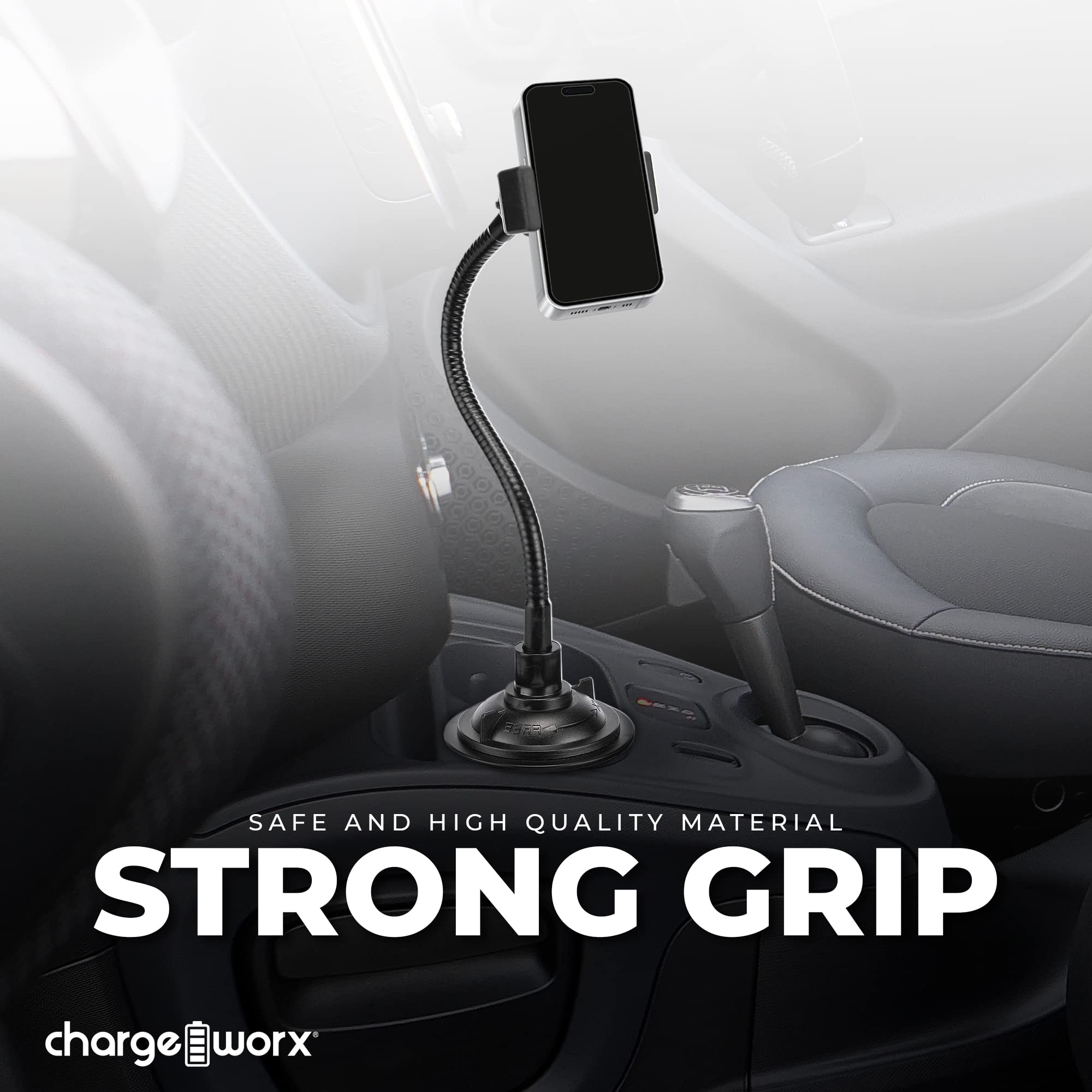 CHARGEWORX 10" Neck Univ Cup Holder Car Mount