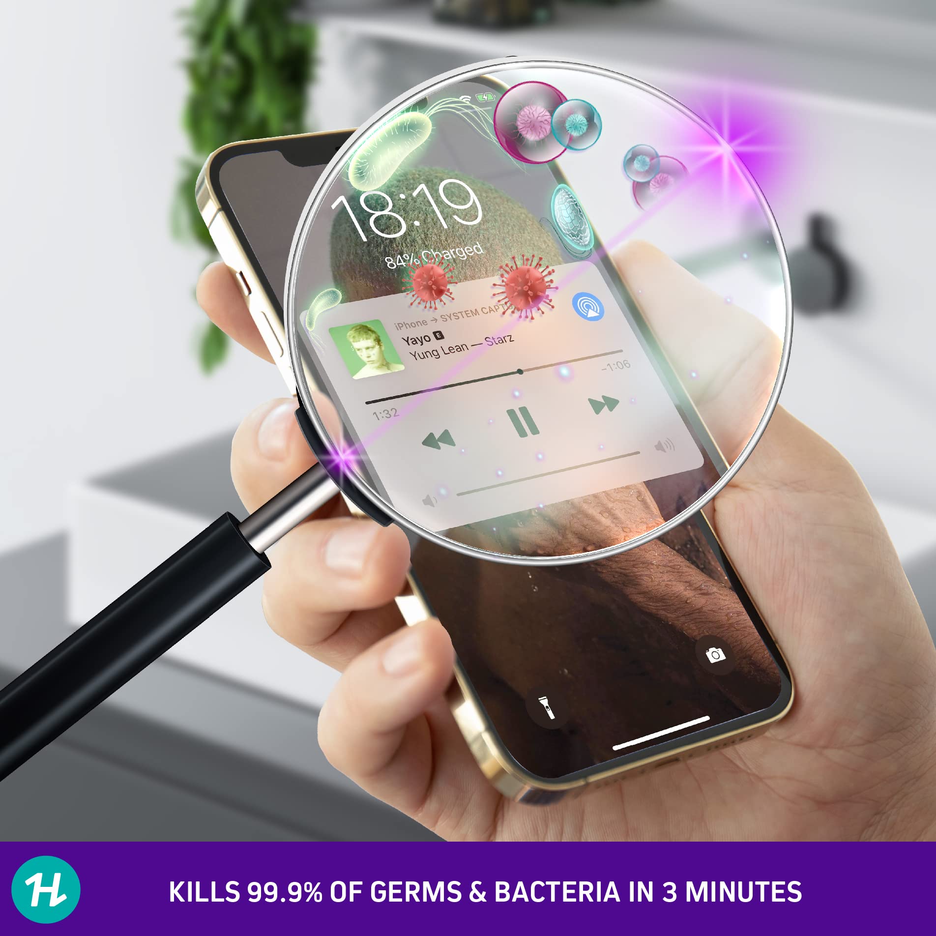 FirstHealth LED UV Phone Sanitizer - 360° UV-C Sanitizing