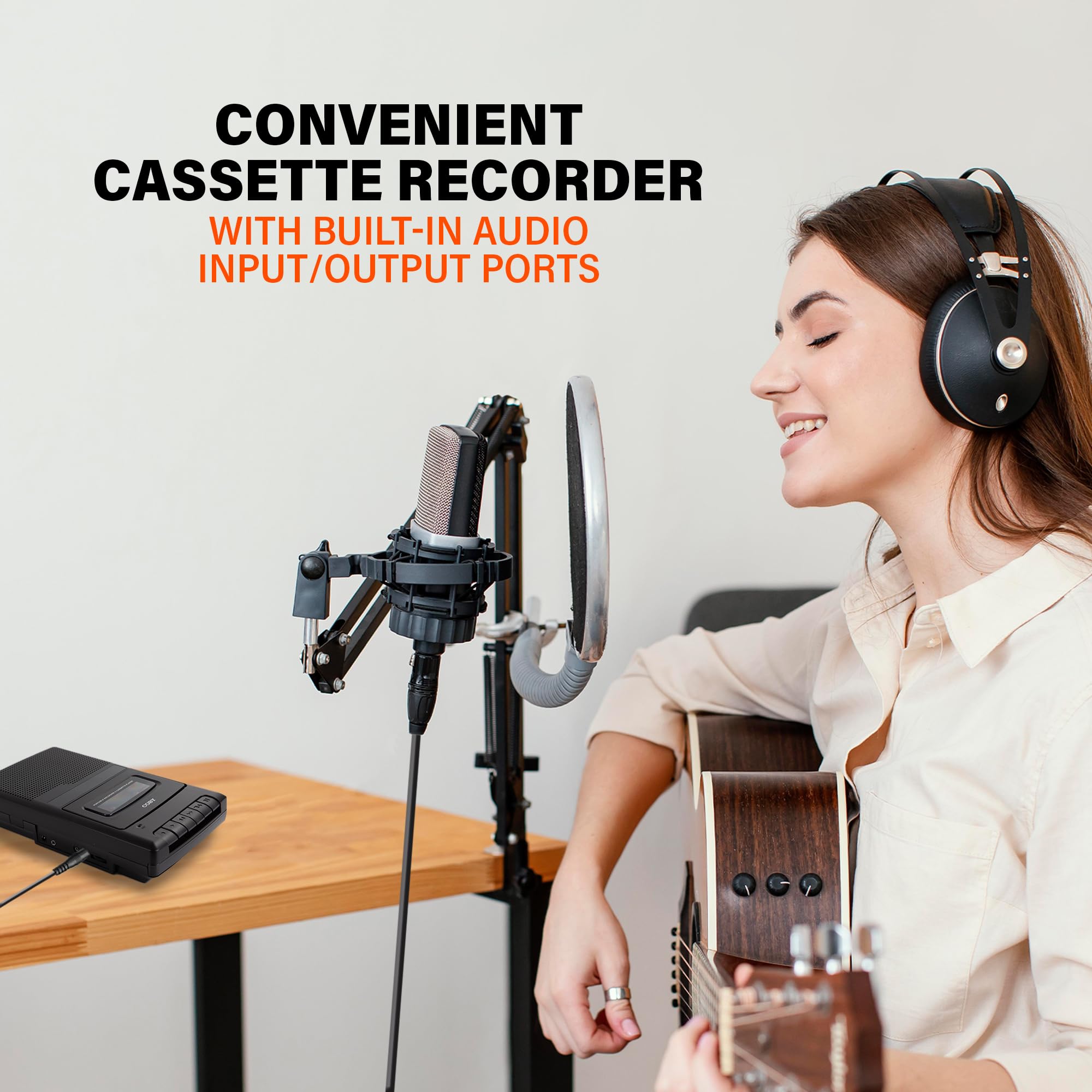 Coby CVR22 Portable Cassette Player and Tape Cassette Recorder with Built-in Microphone