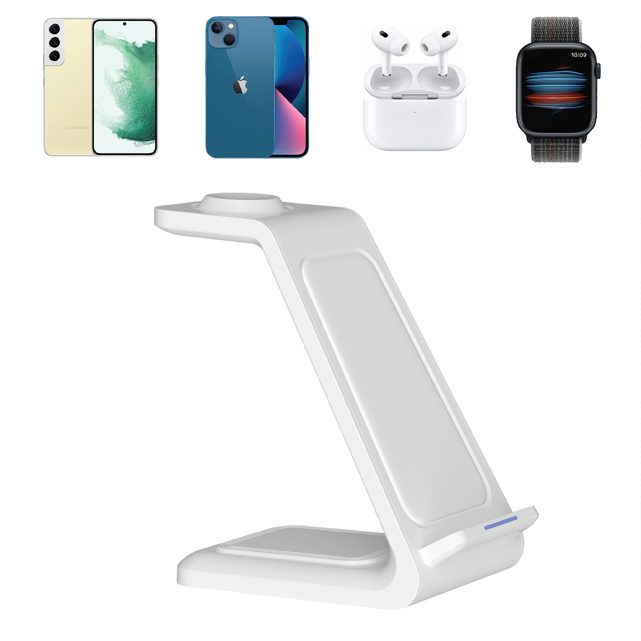 Chargeworx 3-in-1 Multi-Charging Stand 15W Clutter-Free Black