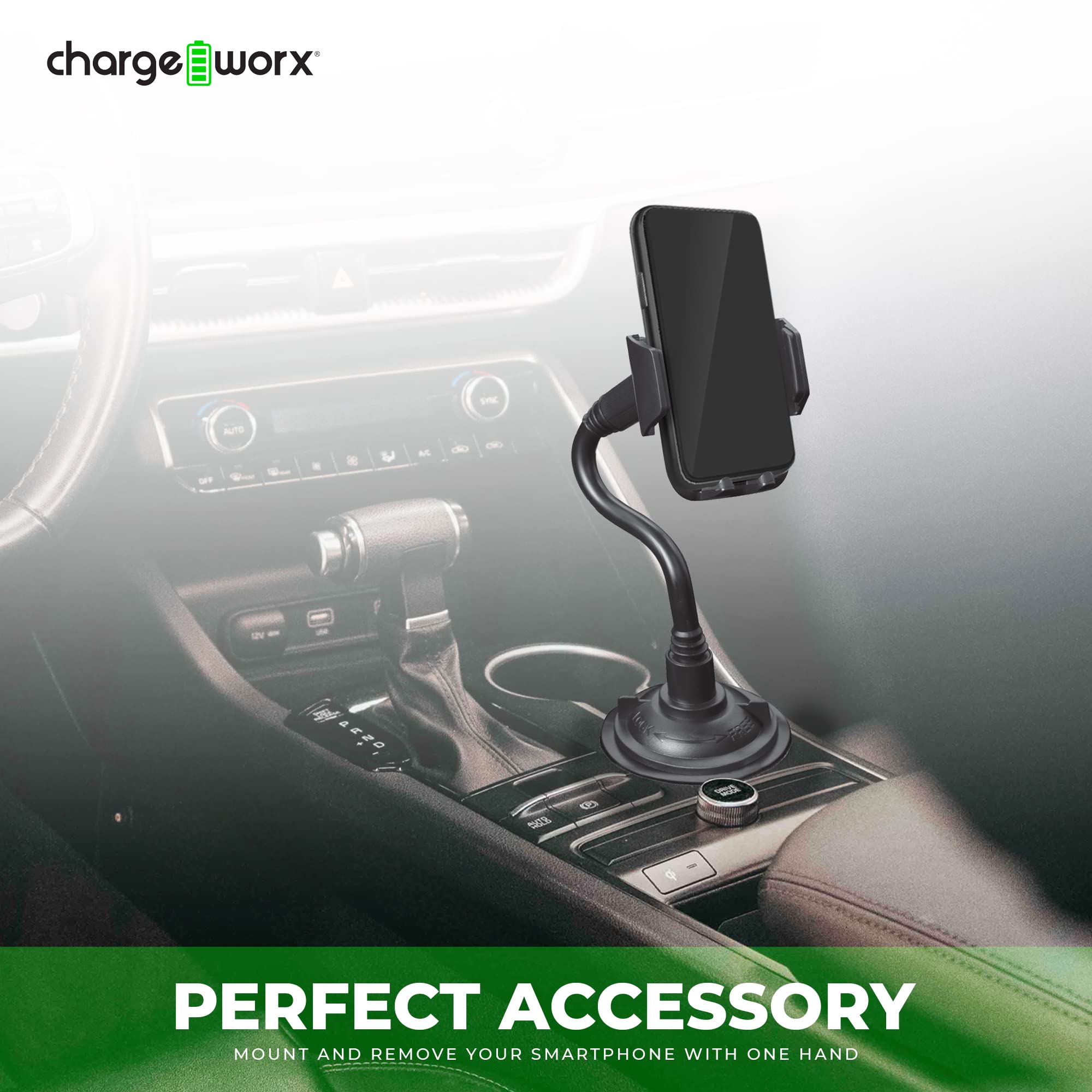 Chargeworx Cup Holder Phone Mount for Car
