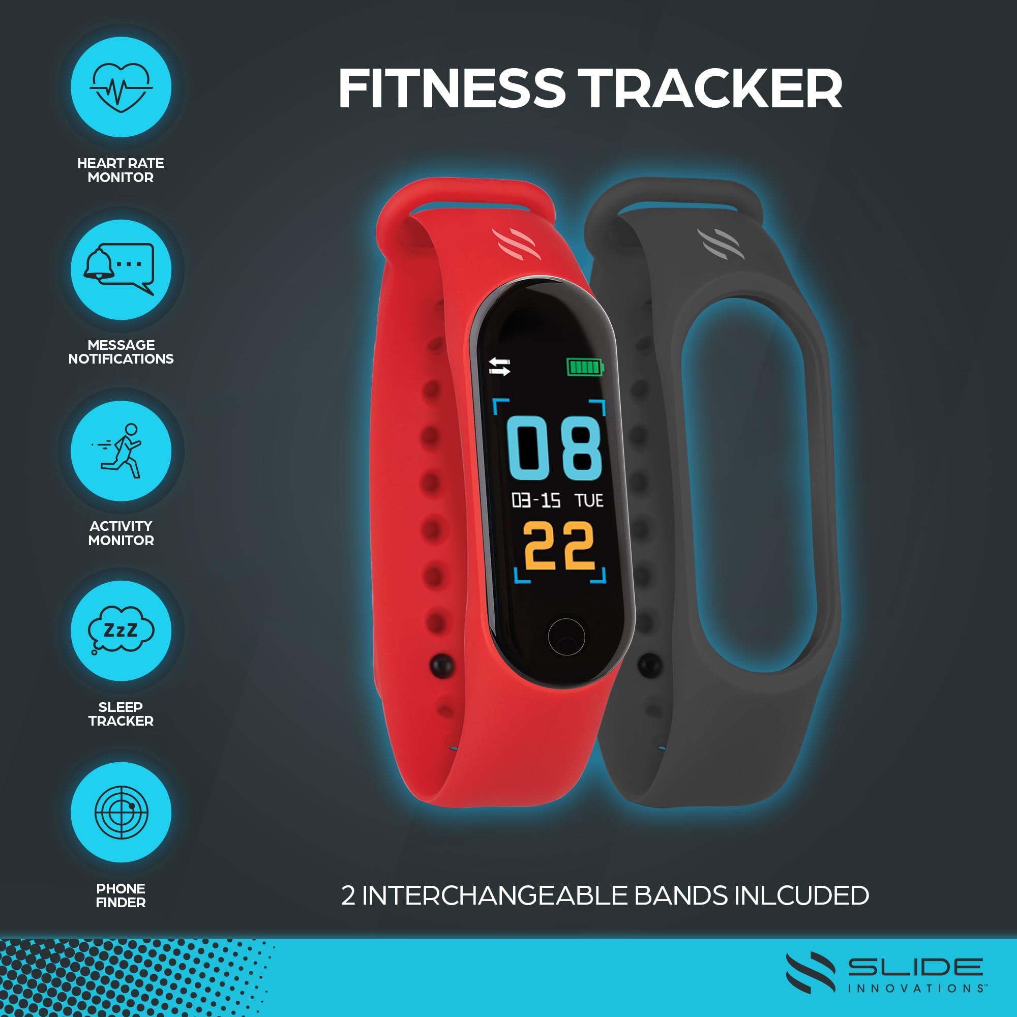 Slide Fitness Tracker Smartwatch TWS Sport Earbuds 2-in-1 Combo