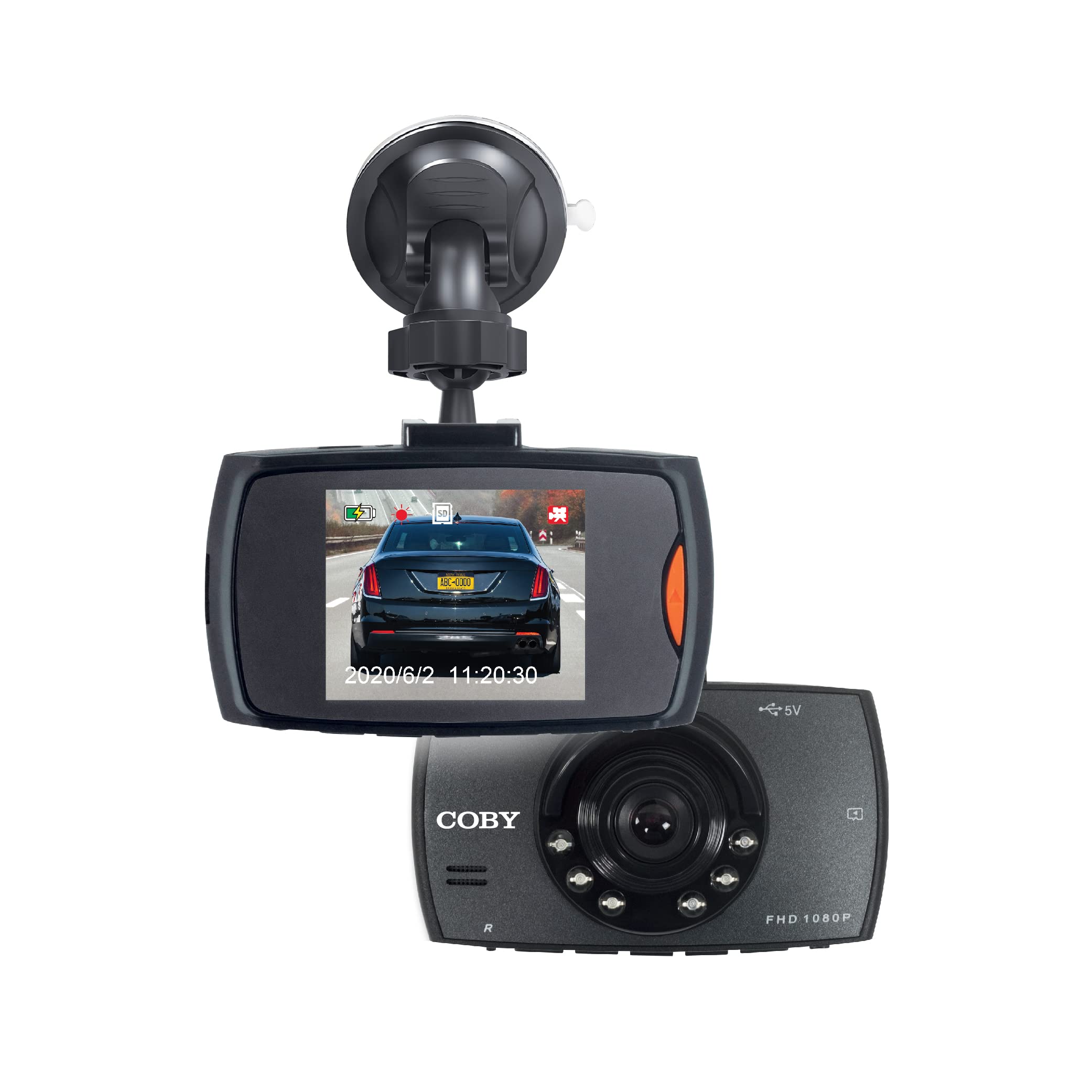 Coby 1080p Full HD Dash Cam Front