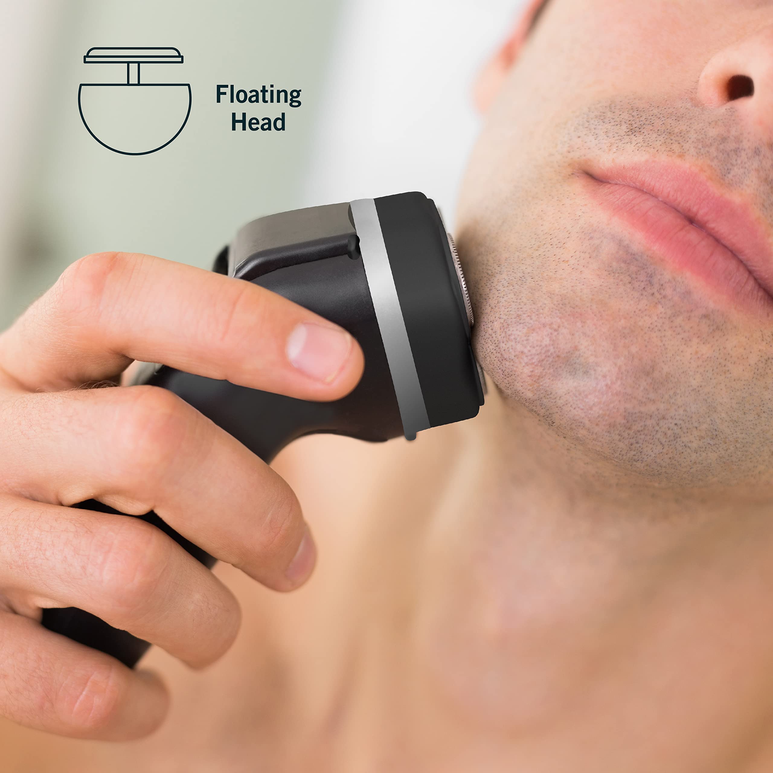 Perry Ellis Mens Electric Shaver, Pop-Up Trimmer, USB Rechargeable, Black