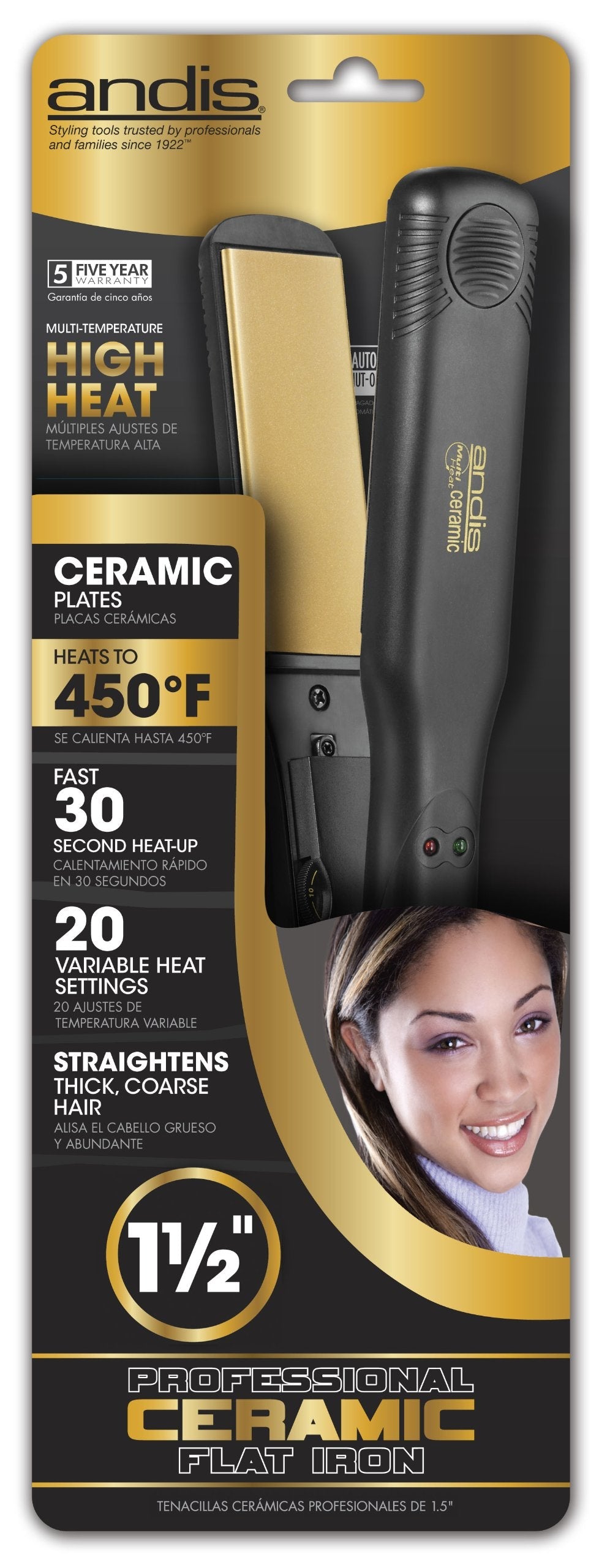 Andis High Heat Ceramic Professional/Hair Flattening Iron