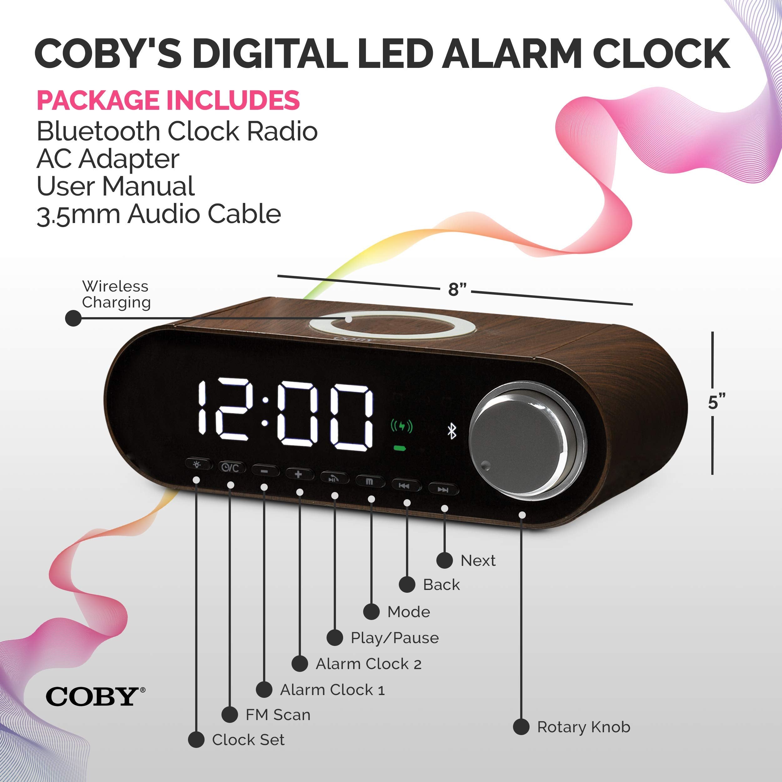 Coby Digital LED Alarm Clock Built in