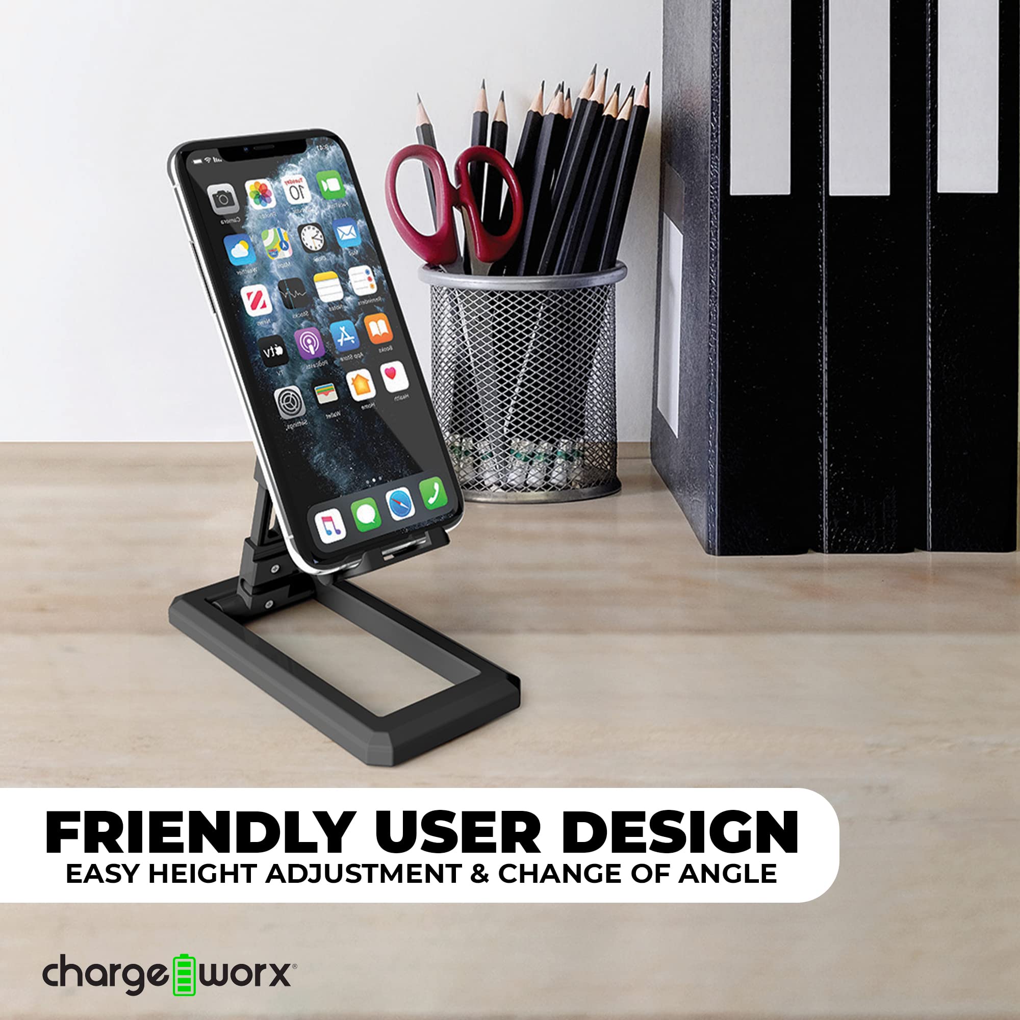Chargeworx Adjustable Folding Phone Stand
