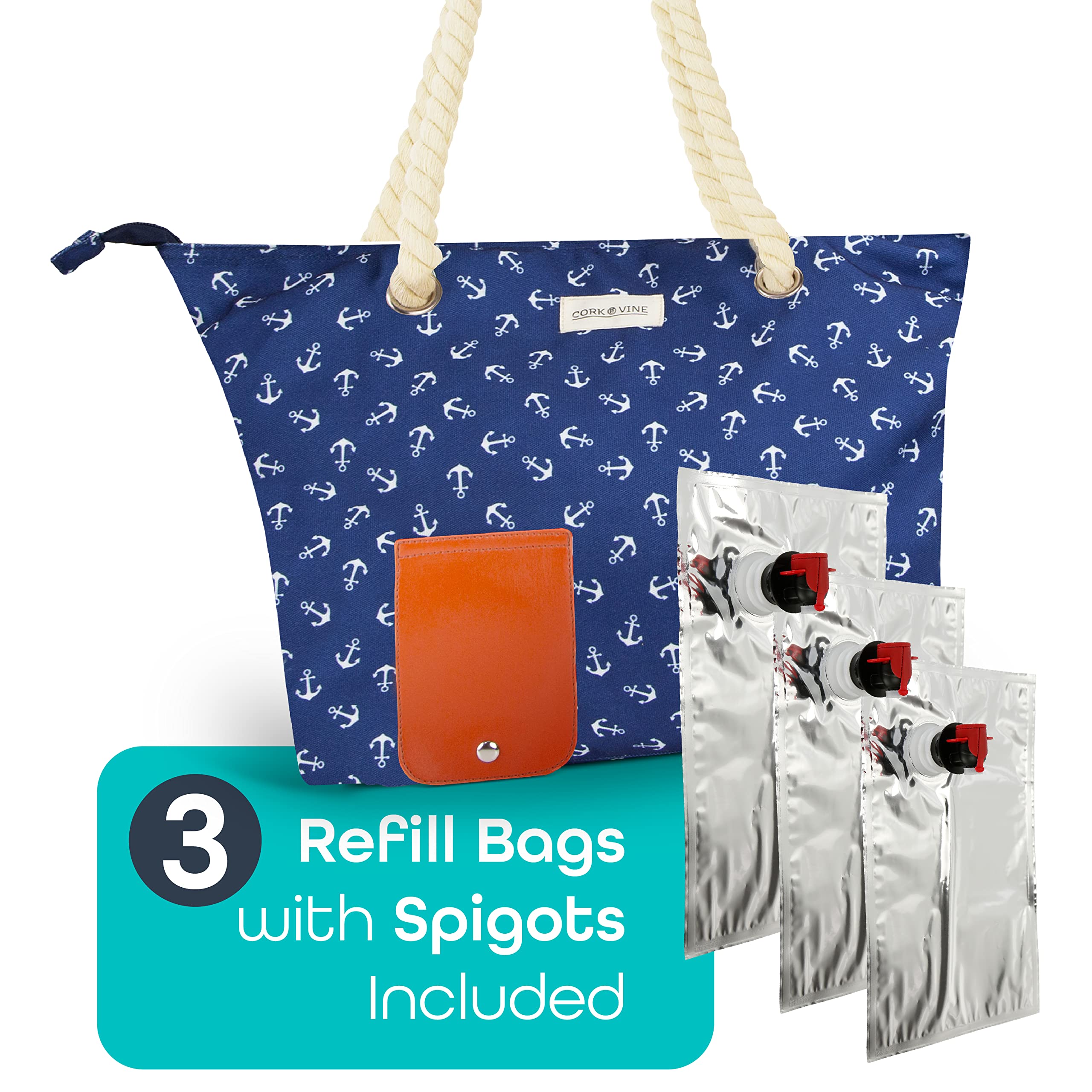 CORK & VINE Wine Beach Bag with