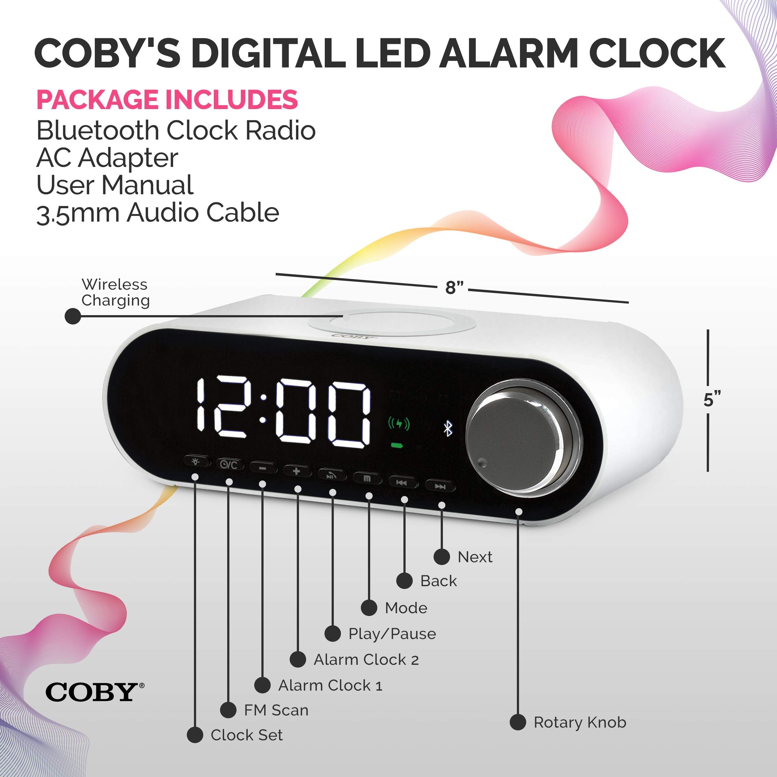 COBY Digital LED Alarm Clock Built In