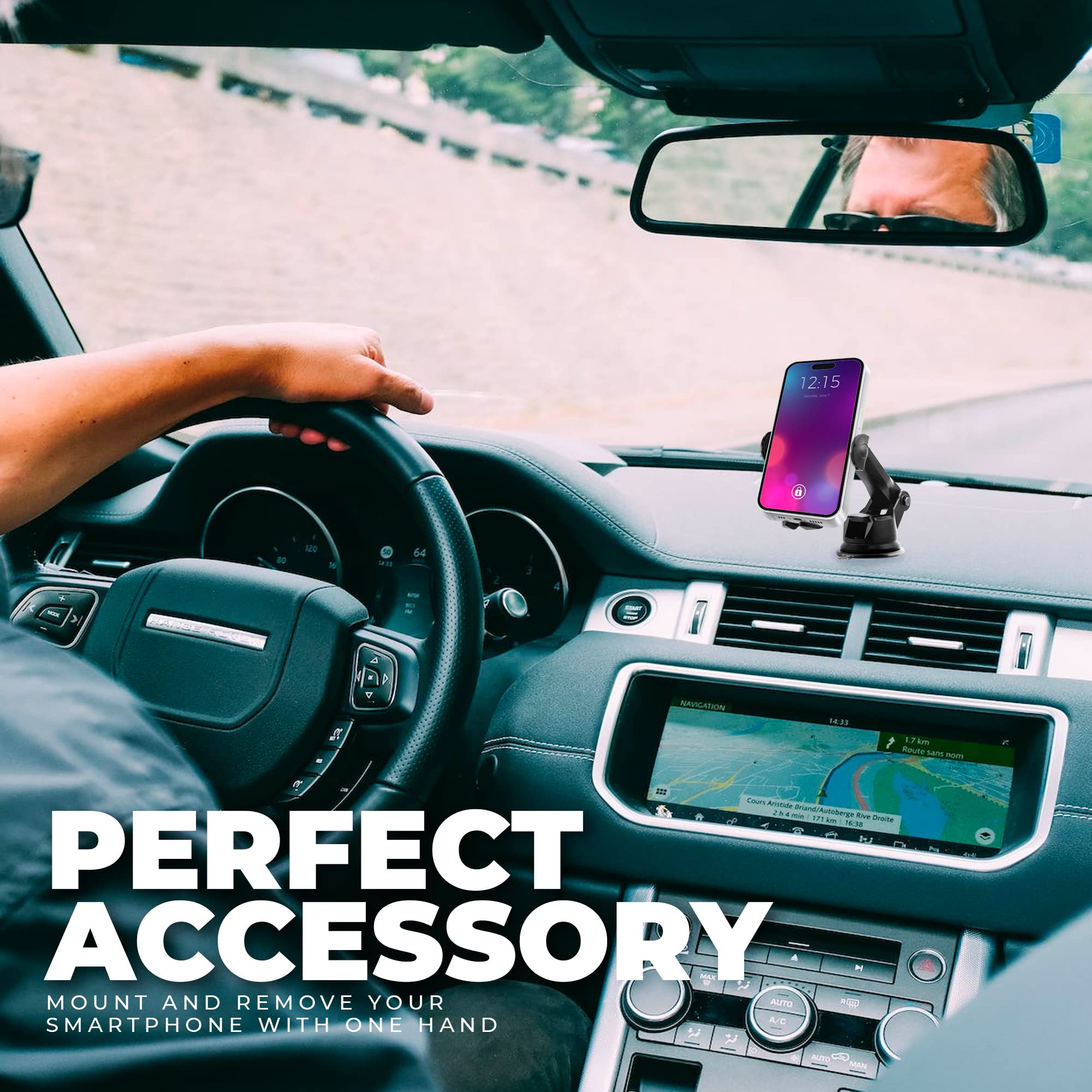 Chargeworx Touch-Activated Wireless Charge Car Mount