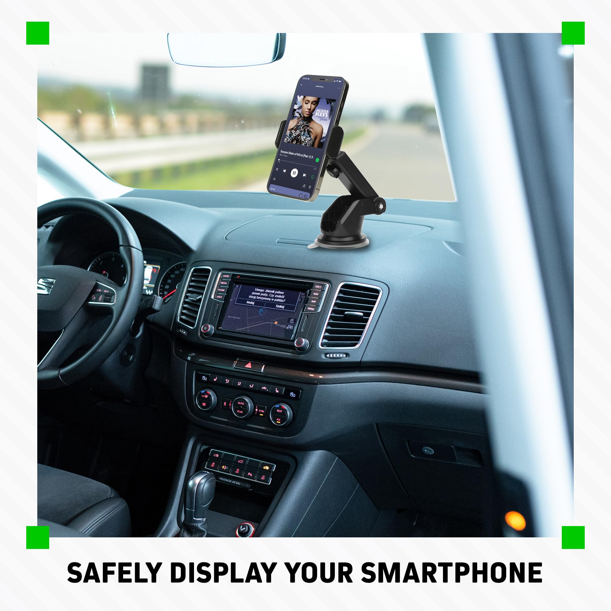 Chargeworx Suction Mount Smartphone Holder 360 Rotation Secure Anti-Scratch Grip