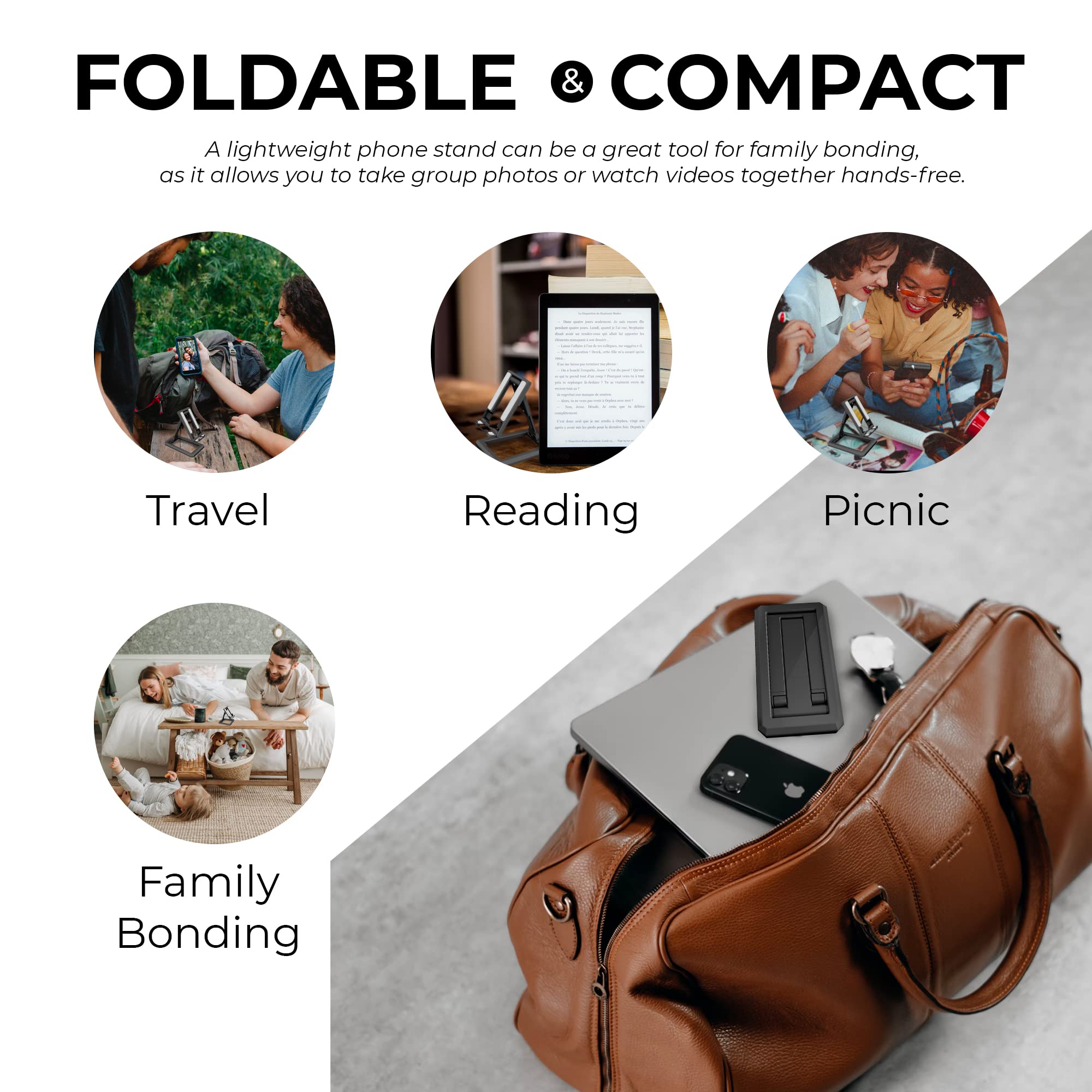Chargeworx Adjustable Folding Phone Stand