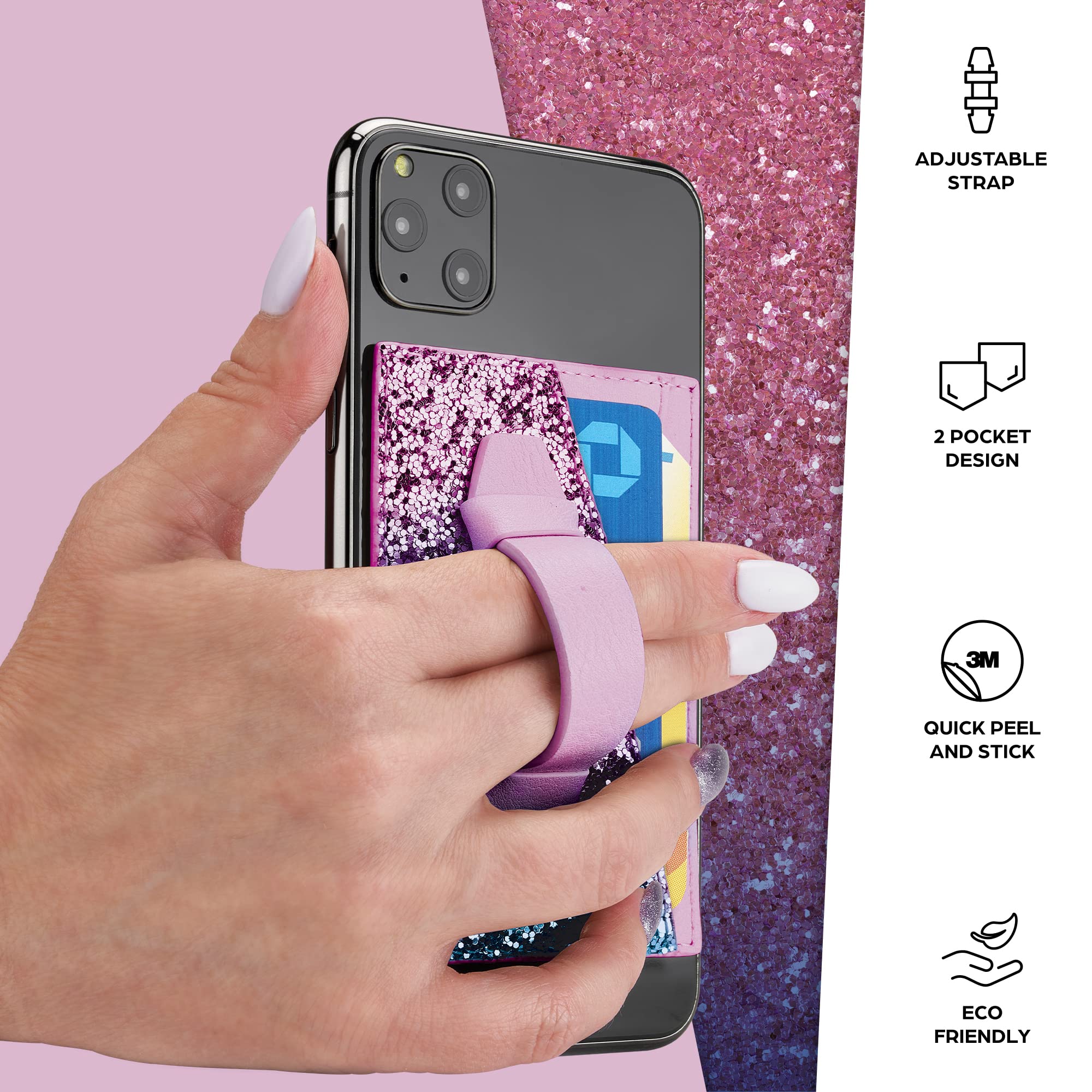 SKYLAR Stick-On Credit Card ID Holder Smartphone Violet