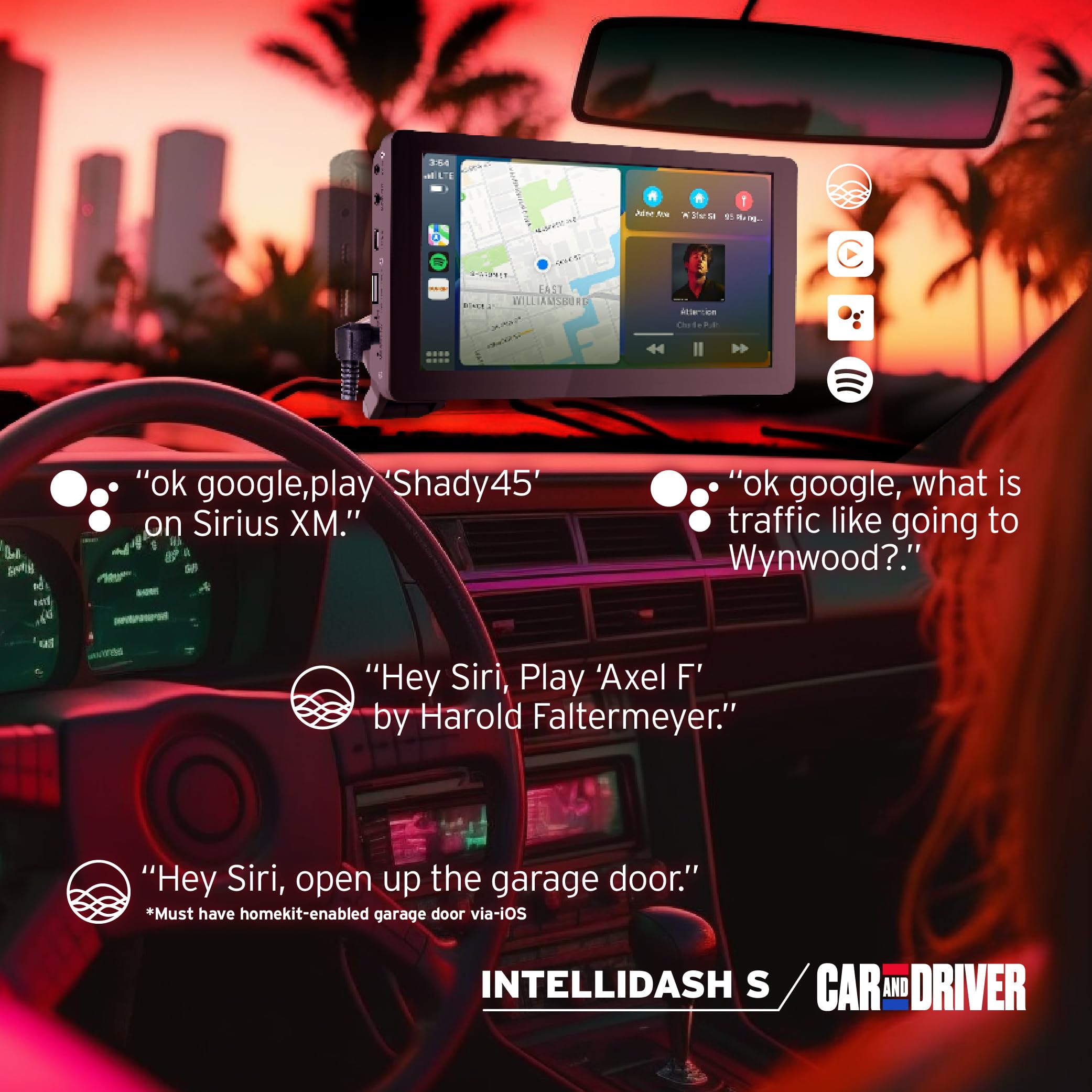 Car and Driver INTELLIDASH Slim with Apple Carplay and Android Auto